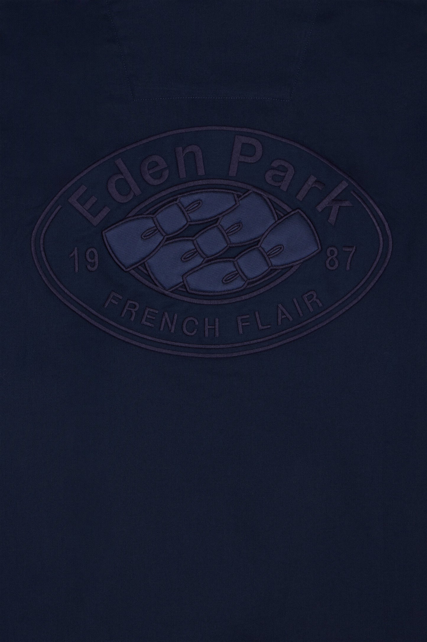 Chemise à manches courtes en coton marine manches bicolores