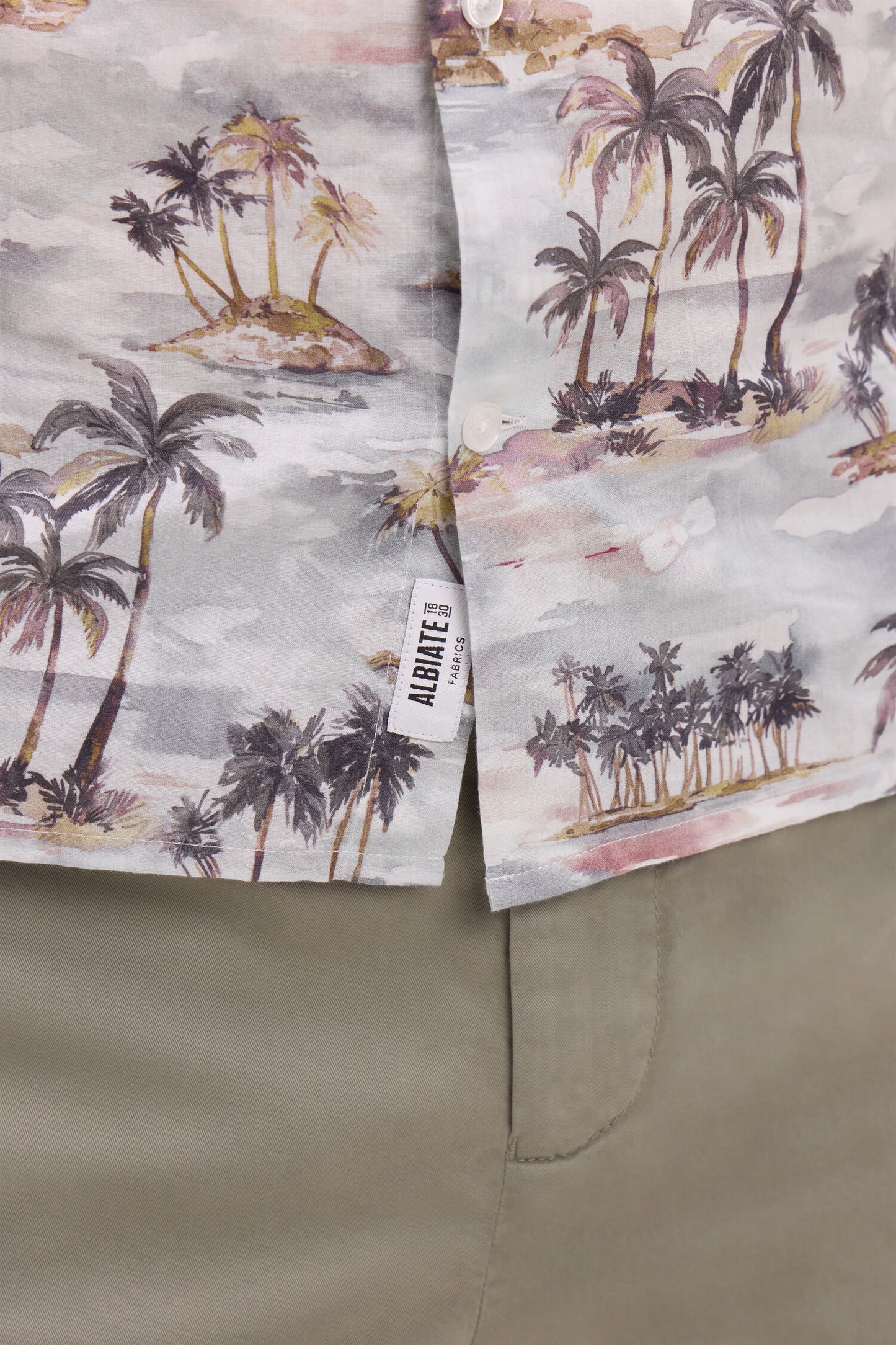 Chemise hawaïenne à manches courtes en coton imprimé coupe slim