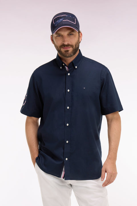 Chemise à manches courtes en coton marine XV de France - Image 3