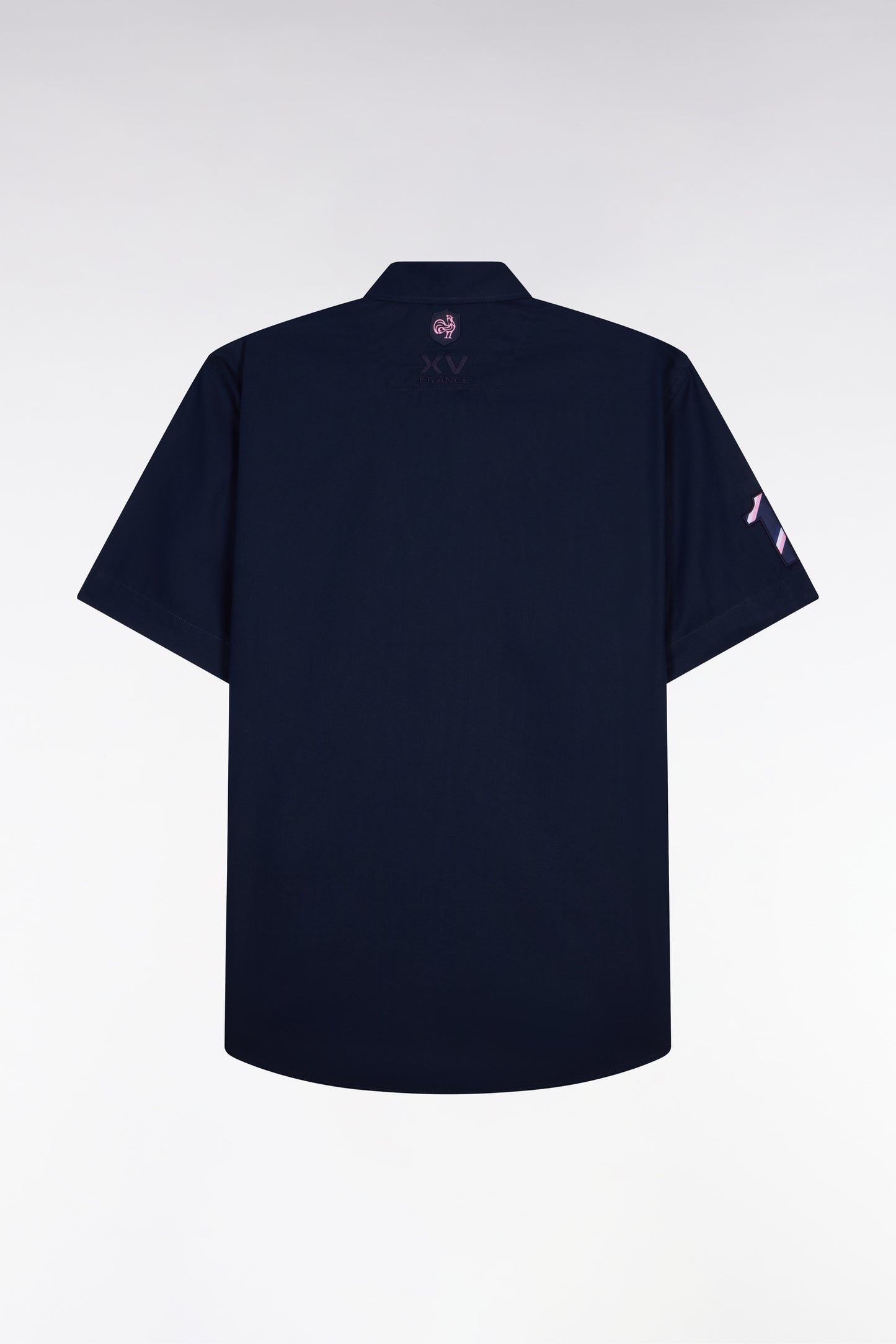 XV de France navy cotton short-sleeved shirt