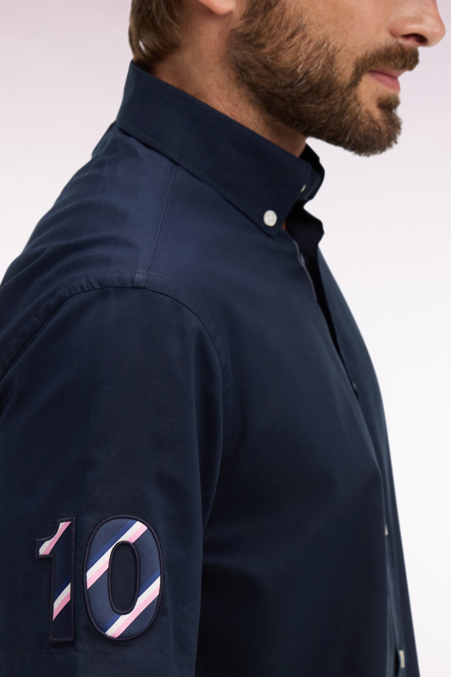 XV de France navy cotton short-sleeved shirt