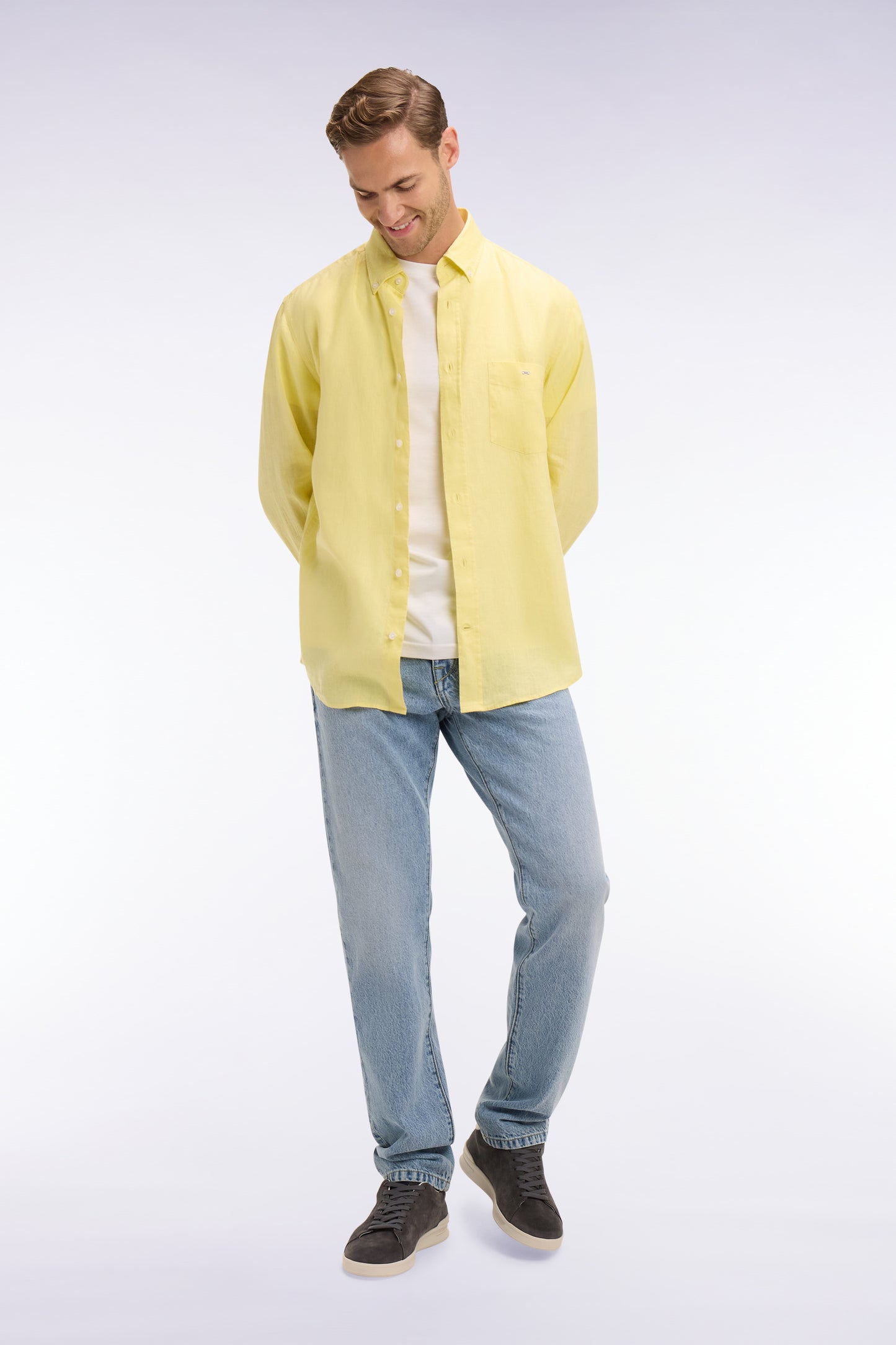 Straight yellow linen shirt