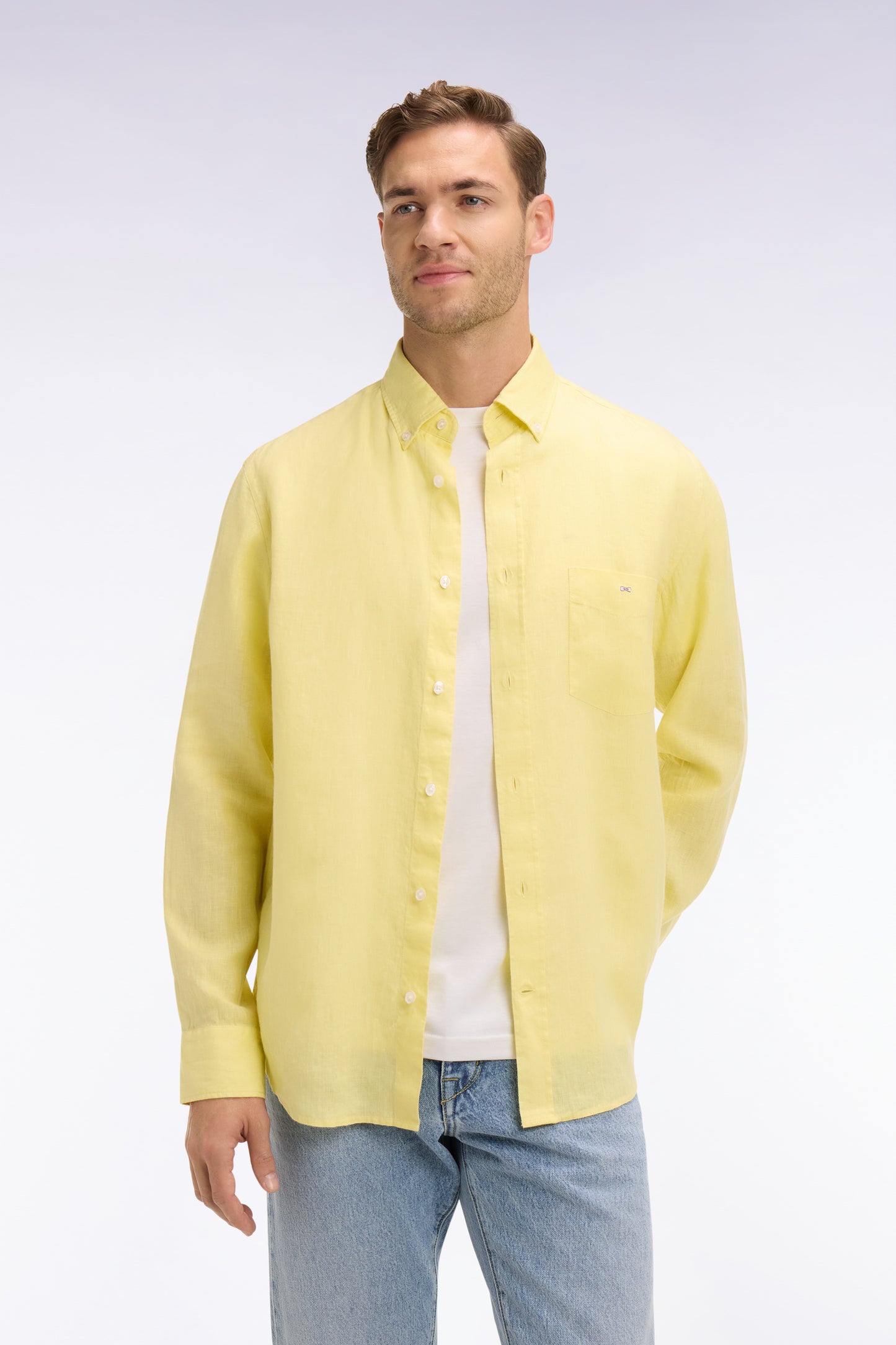 Straight yellow linen shirt