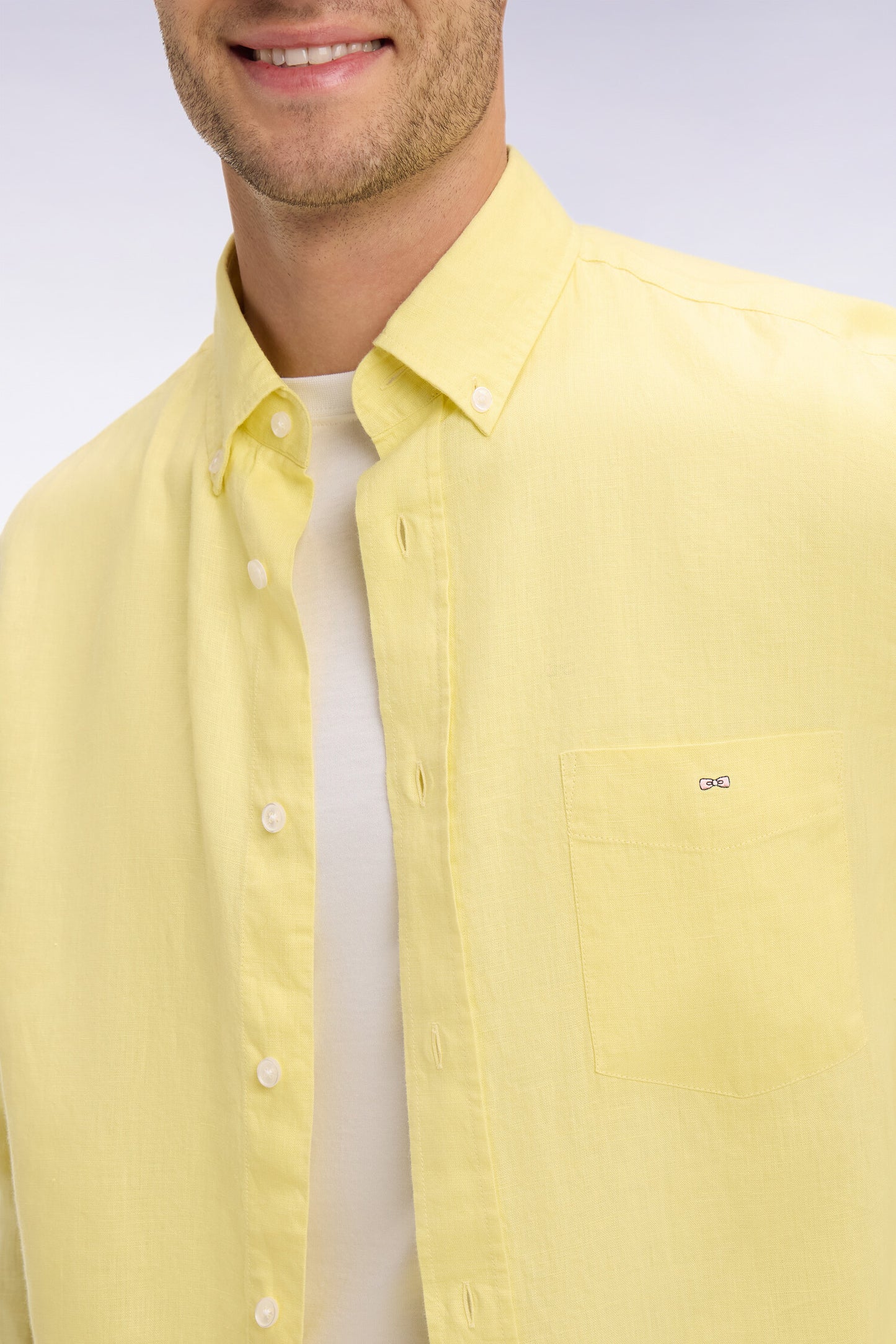 Straight yellow linen shirt