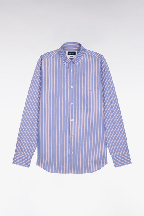 Chemise en coton pinpoint à rayures roses coupe regular - Image 2