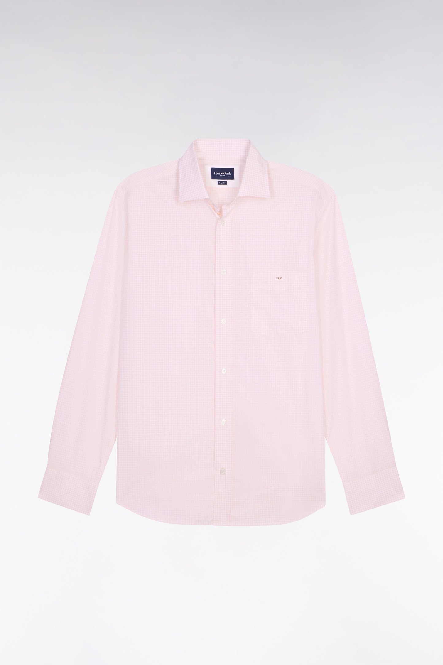 Regular fit pink check dobby cotton shirt
