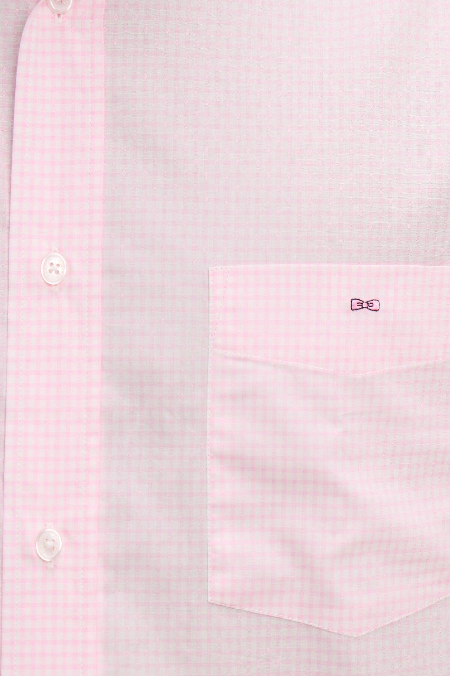 Regular fit pink check dobby cotton shirt