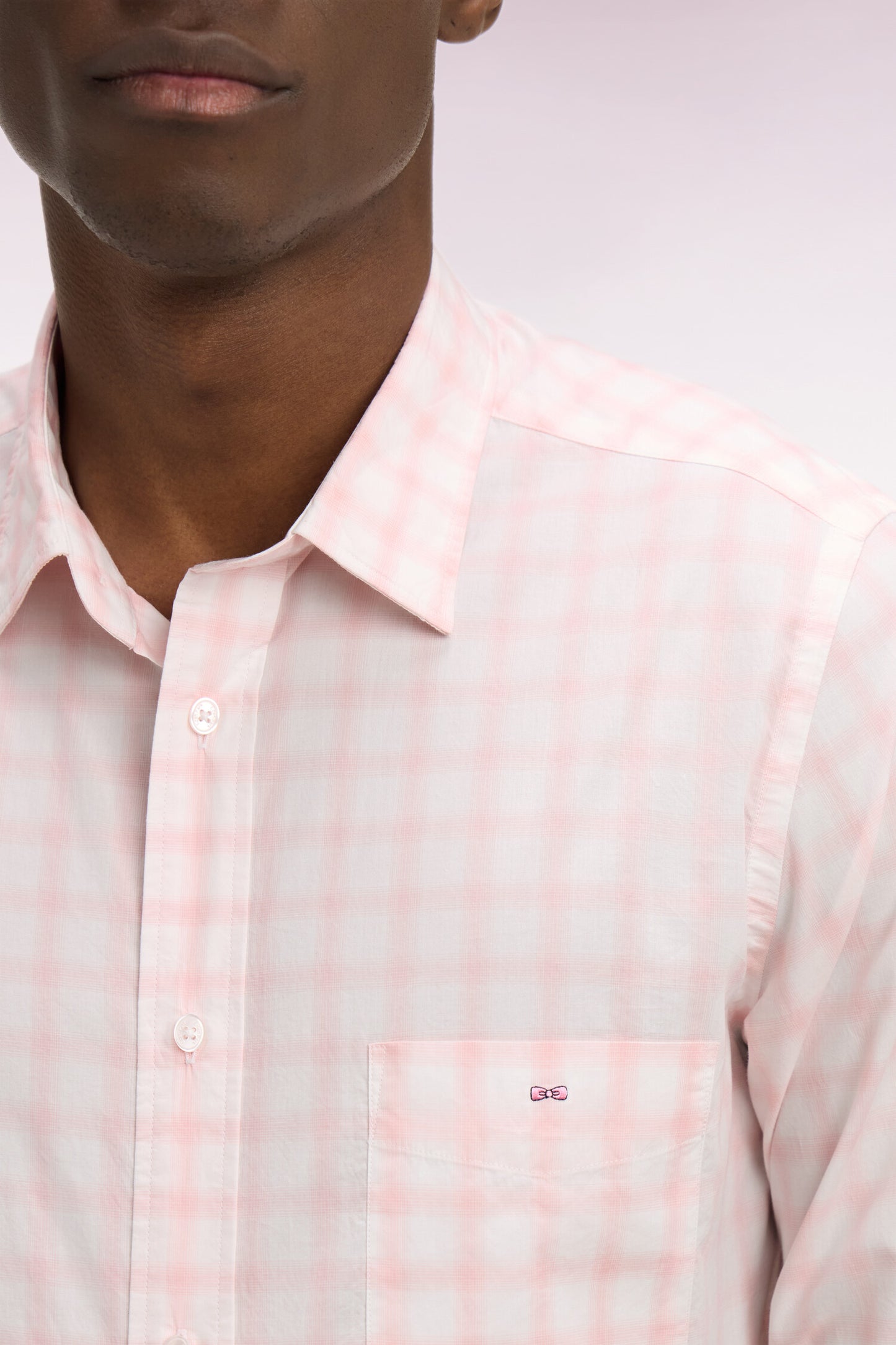 Pink checked cotton shirt