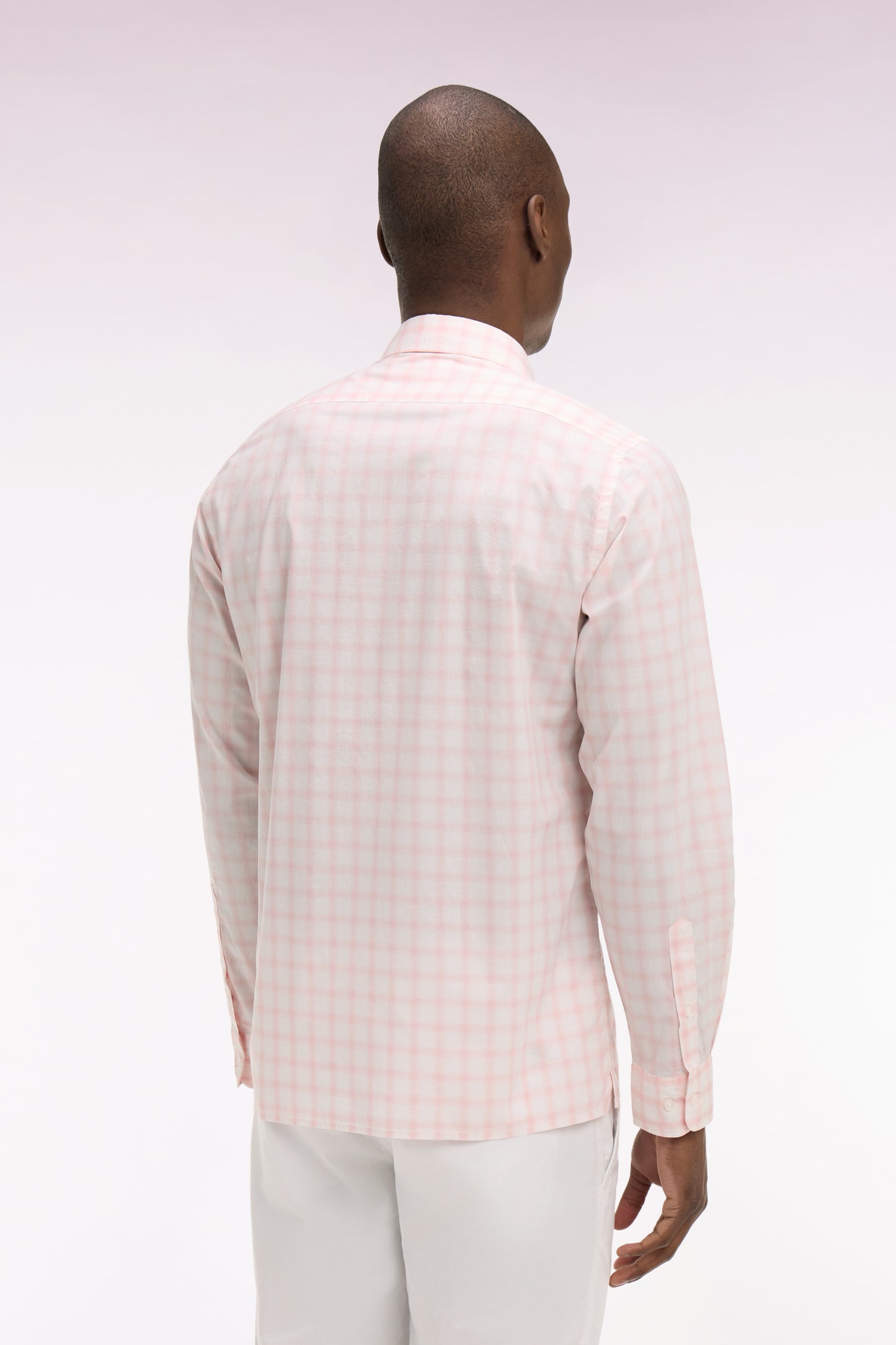 Pink checked cotton shirt