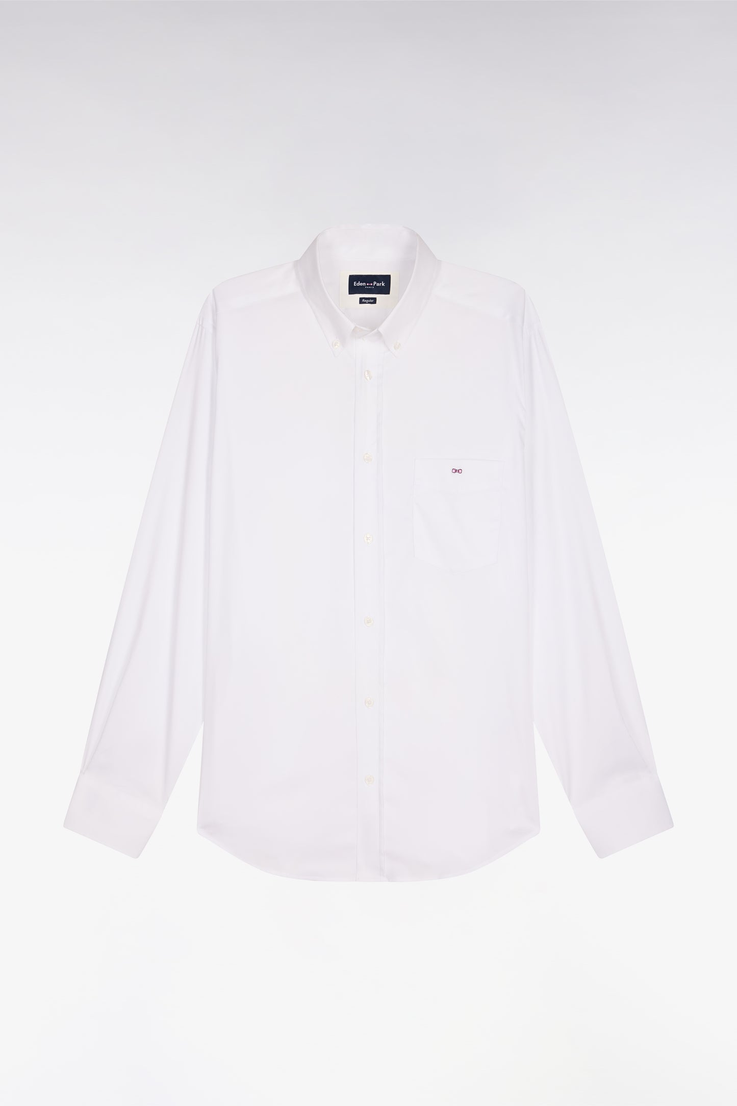 Chemise en coton mélangé blanche coupe regular