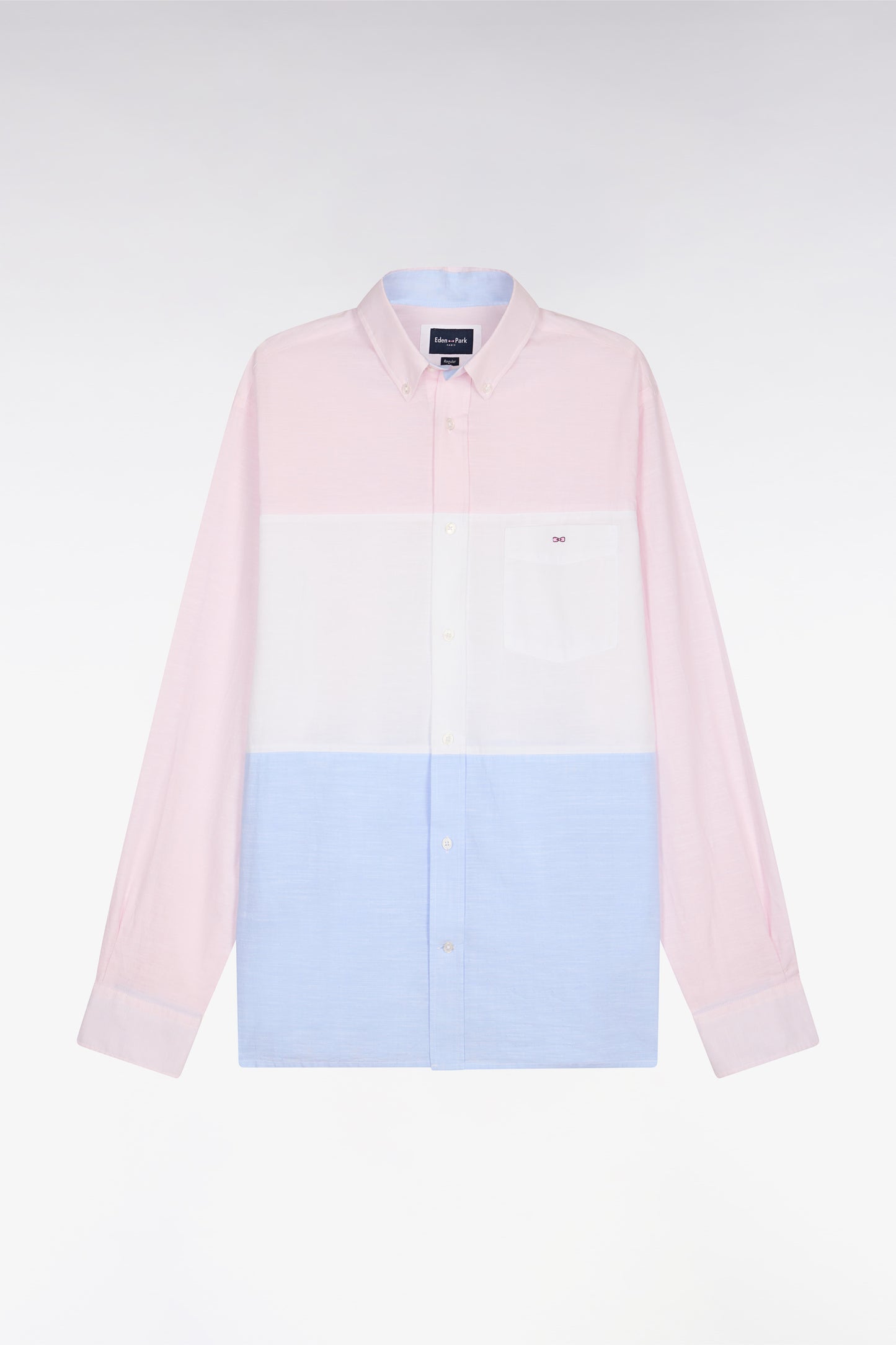 Pink tricolor Dobby jacquard cotton shirt