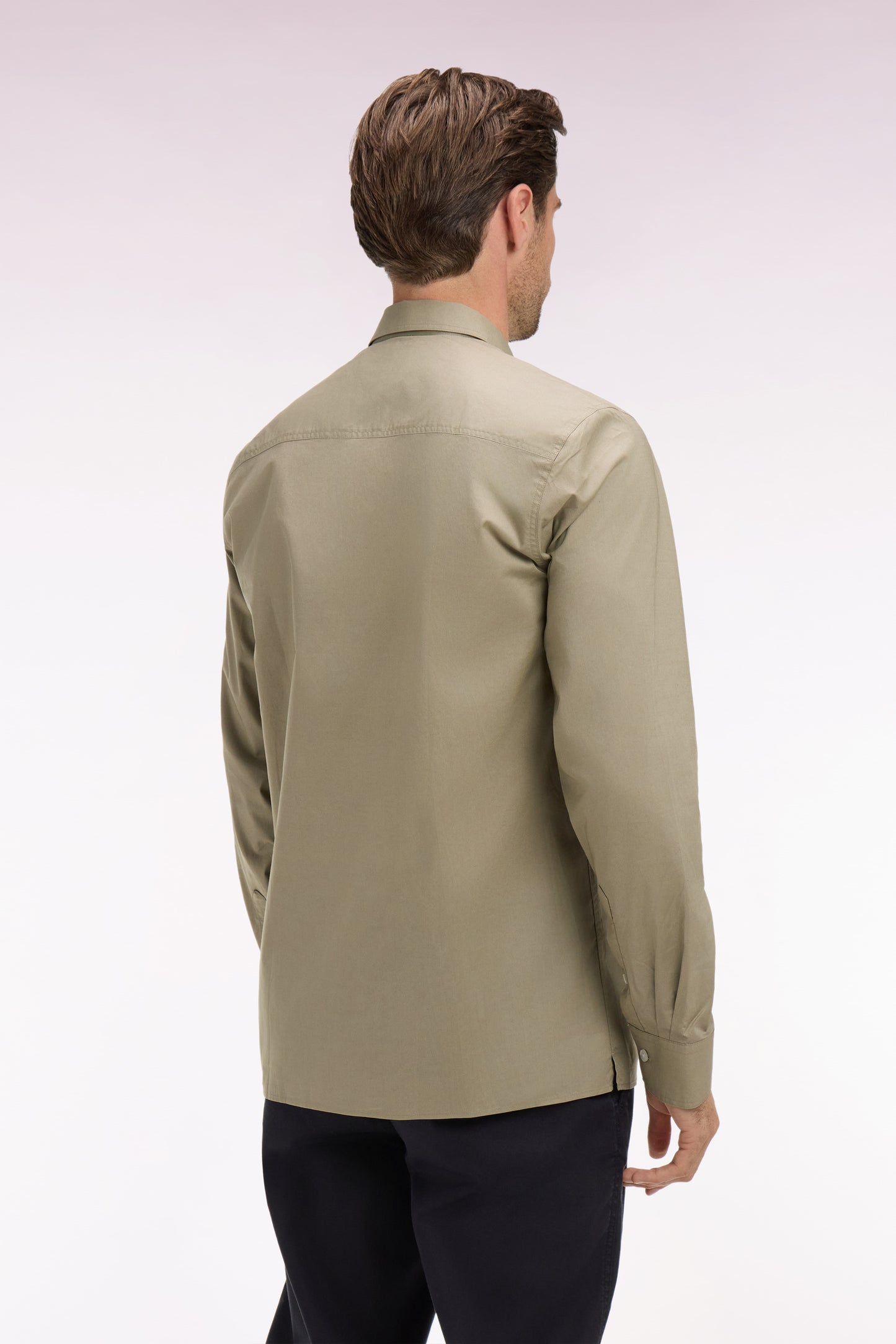 Chemise en popeline de coton Pima kaki coupe regular