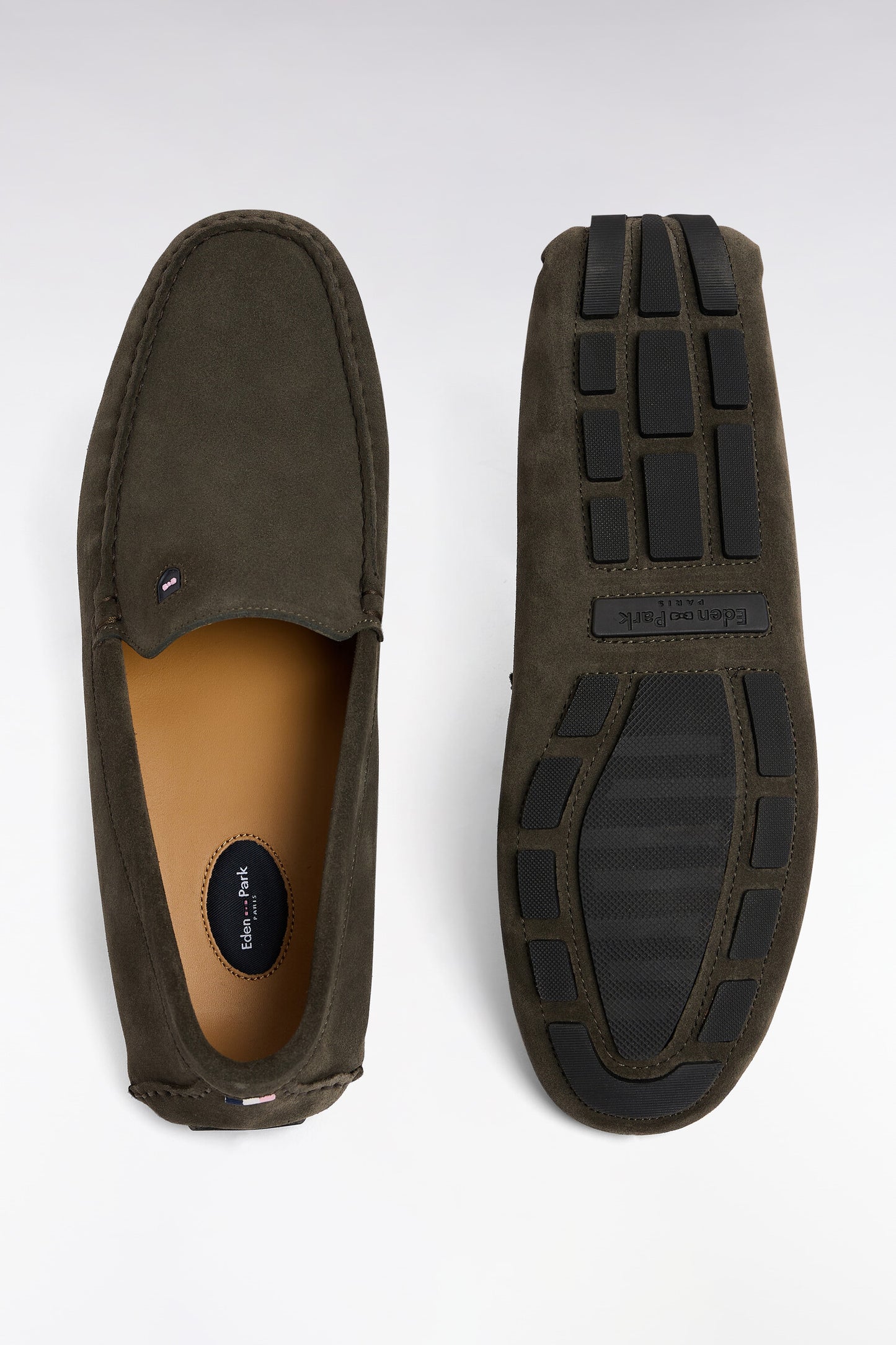 Dark gray suede leather loafers