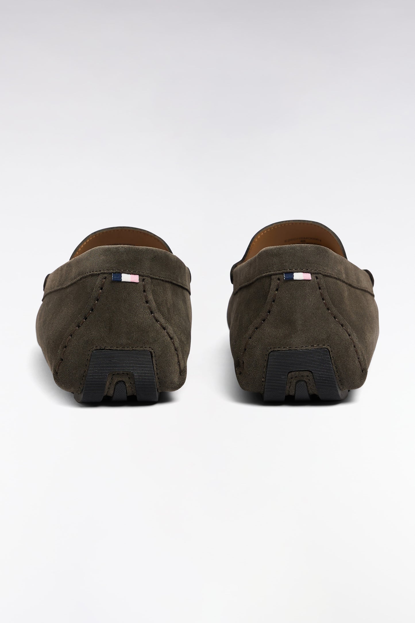 Dark gray suede leather loafers