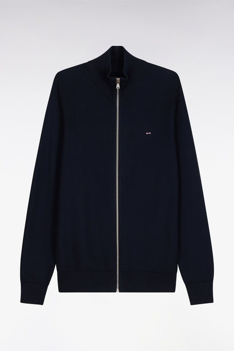 Cardigan zippé en coton marine - Image 2