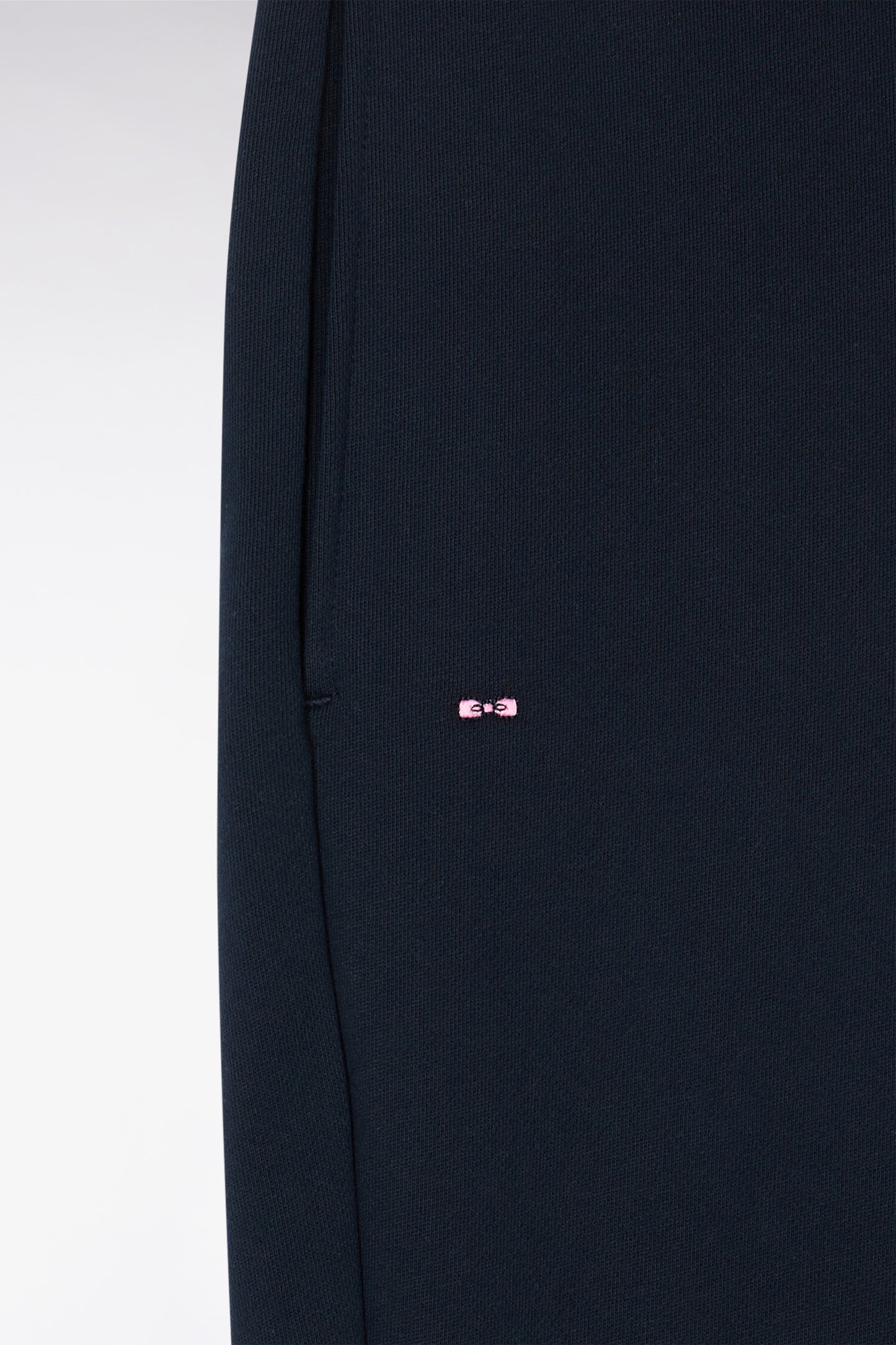 Jogging uni en molleton coton marine coupe regular