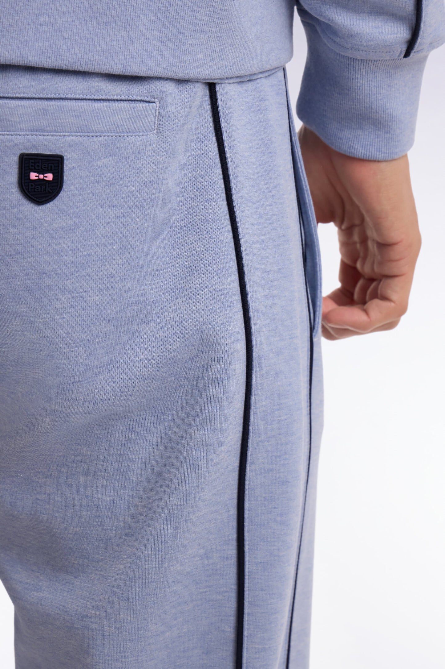 Jogging en coton mélangé ciel coupe regular