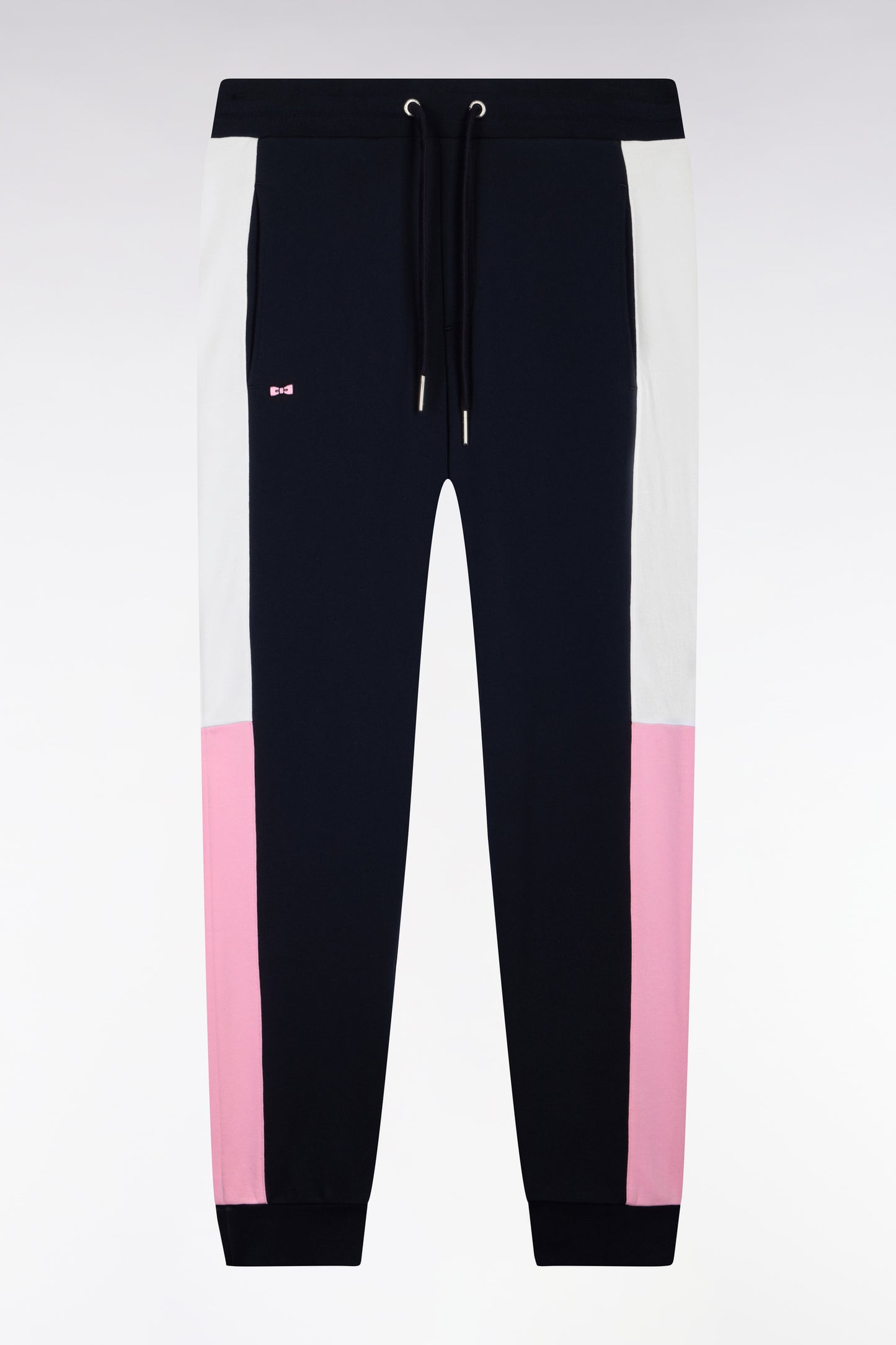 Jogging en molleton coton colorblock marine coupe regular