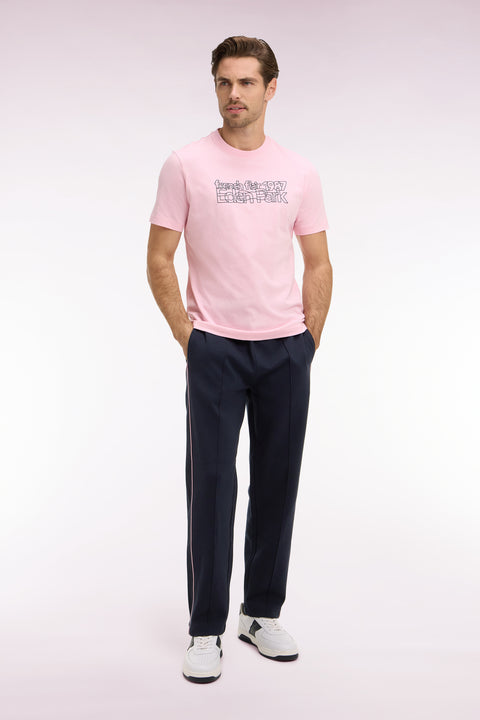 Jogging en interlock marine à découpes contrastées coupe regular - Image 3