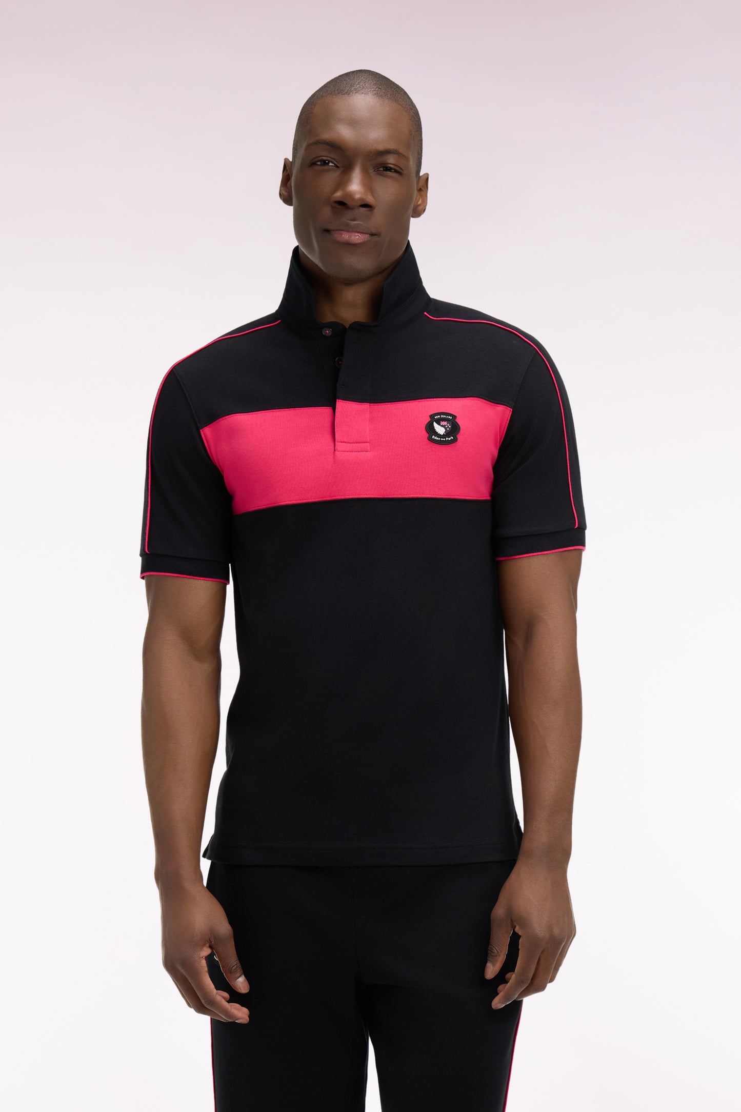 New Zealand short-sleeved jersey in black cotton, regular fit
