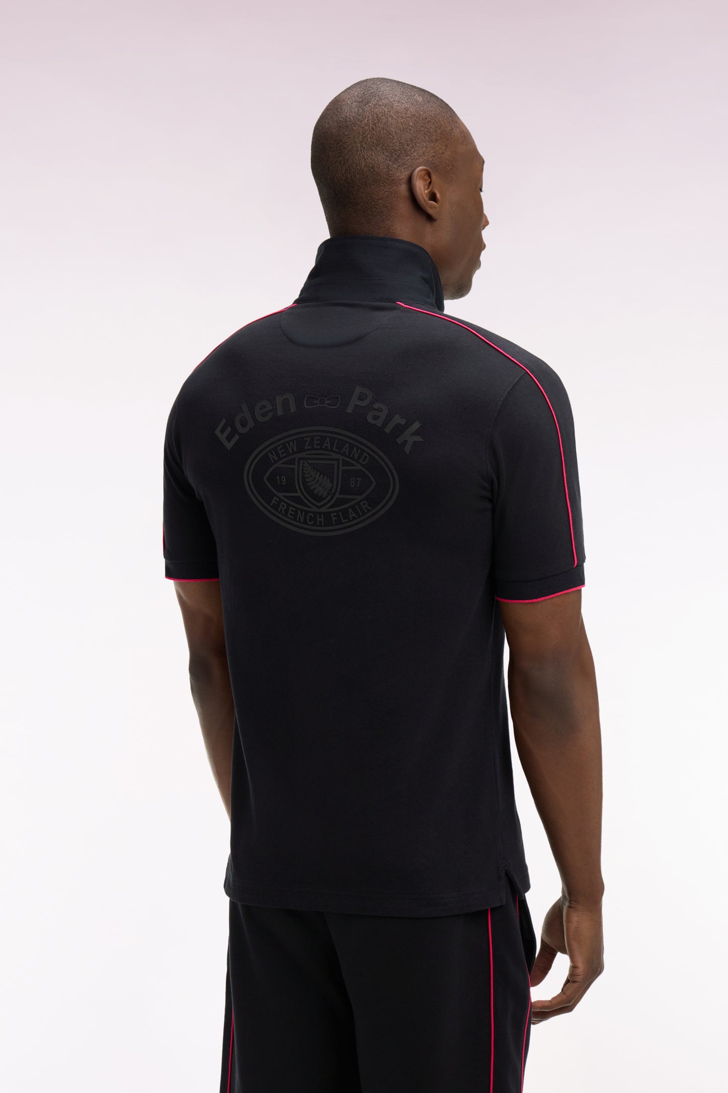 New Zealand short-sleeved jersey in black cotton, regular fit