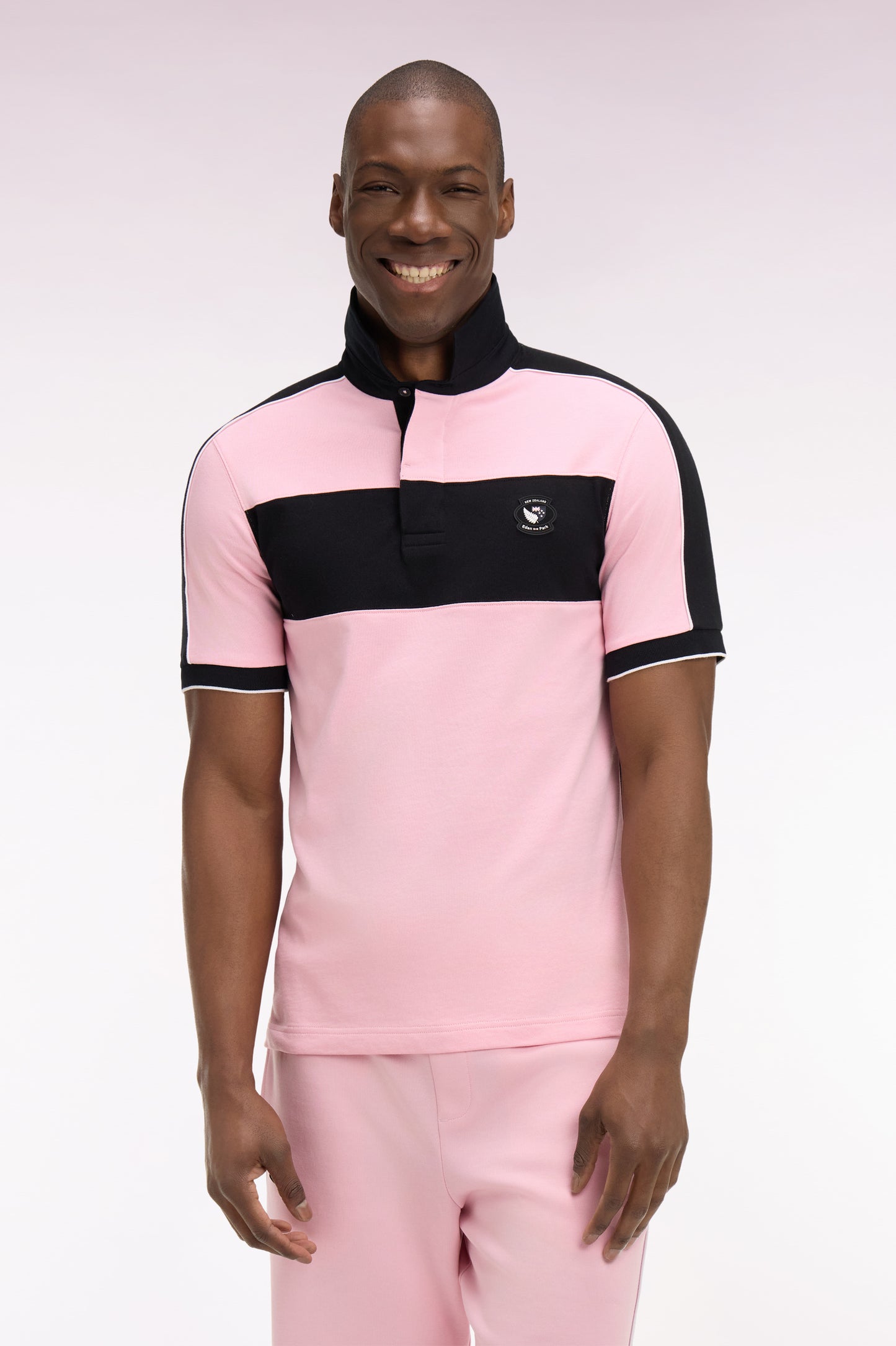 New Zealand short-sleeved jersey in pink cotton, regular fit