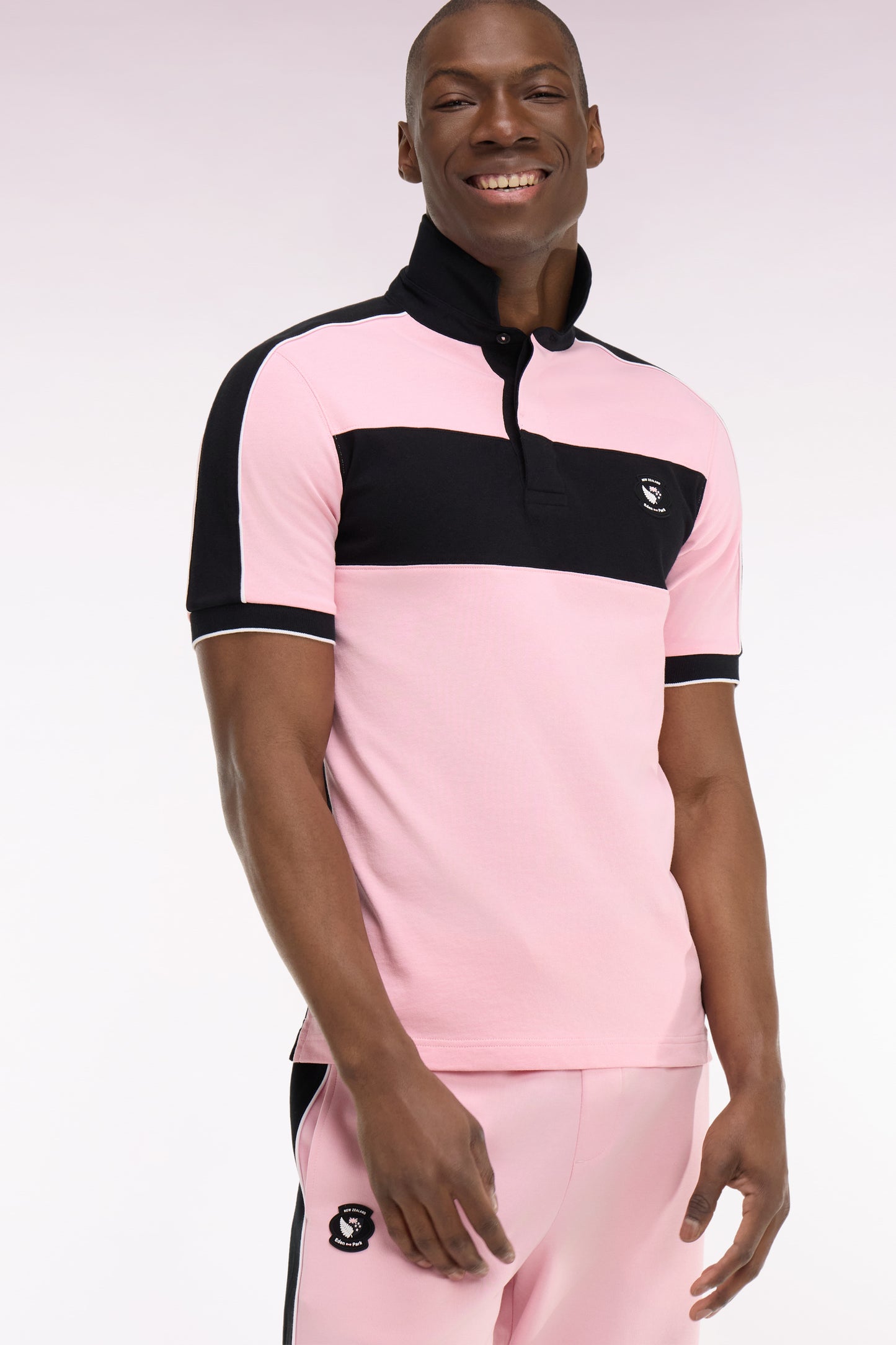 New Zealand short-sleeved jersey in pink cotton, regular fit