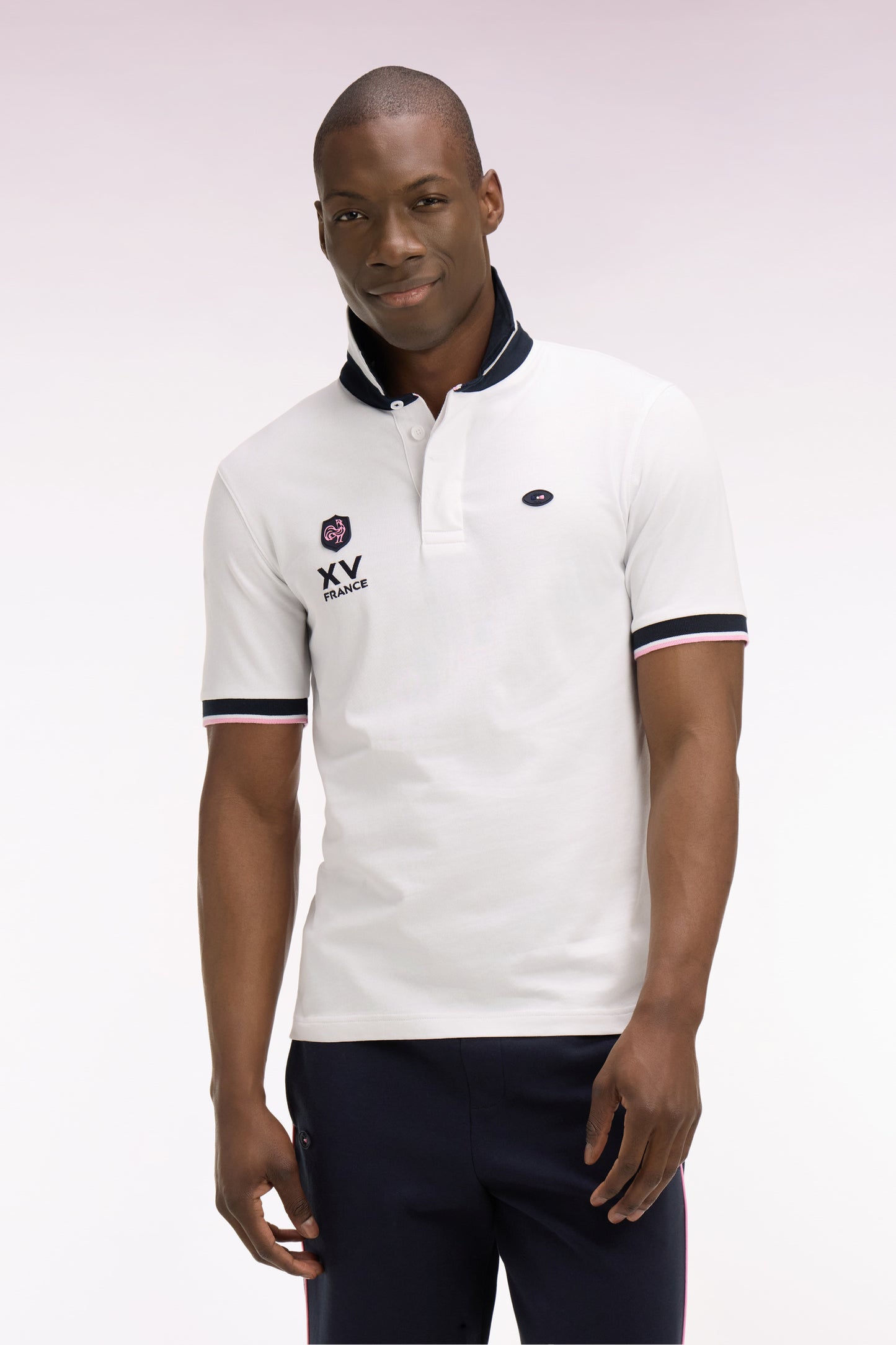 Maillot à manches courtes XV de France en coton blanc coupe regular