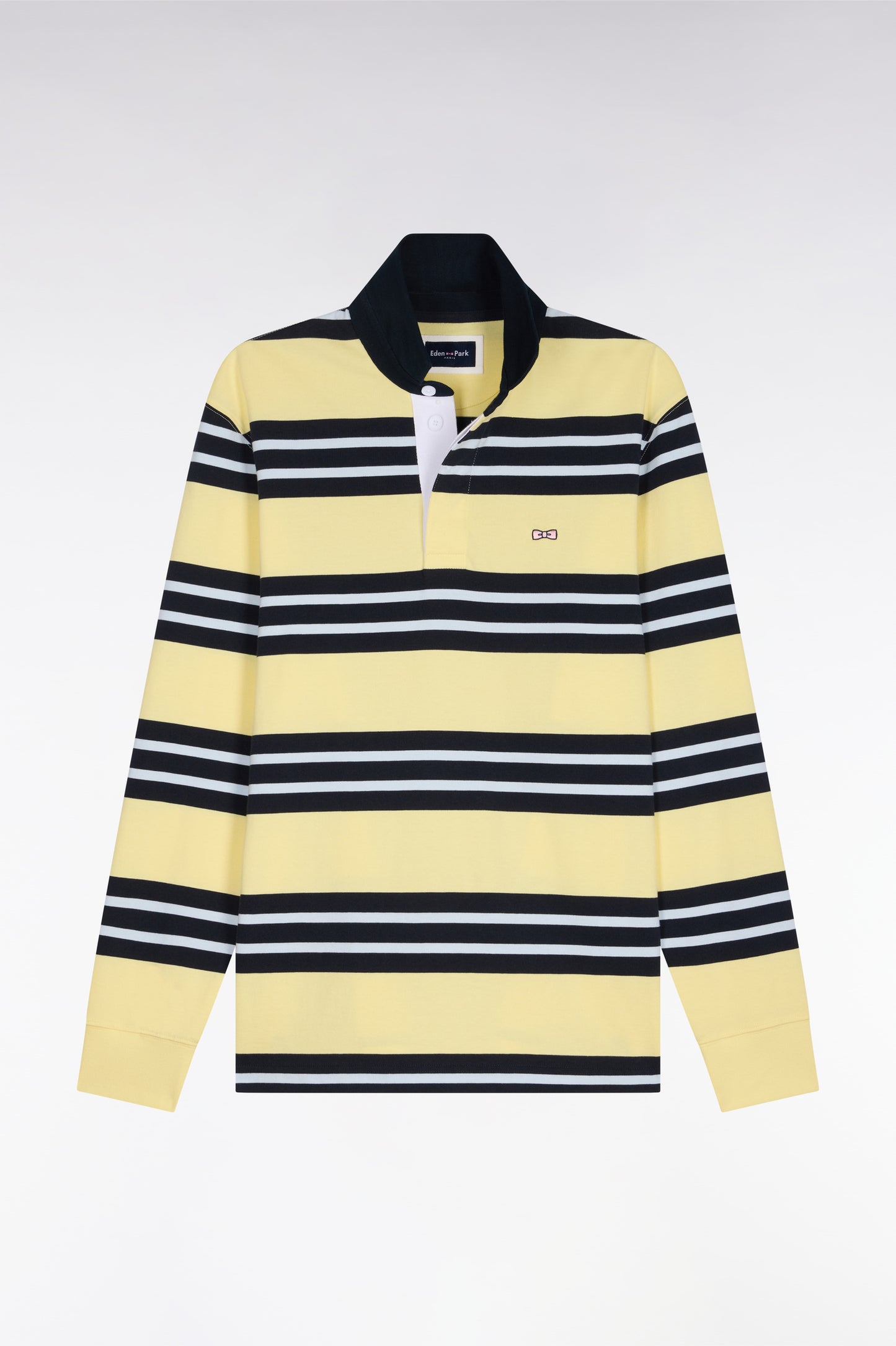 Light Yellow Striped Cotton Long Sleeve Jersey