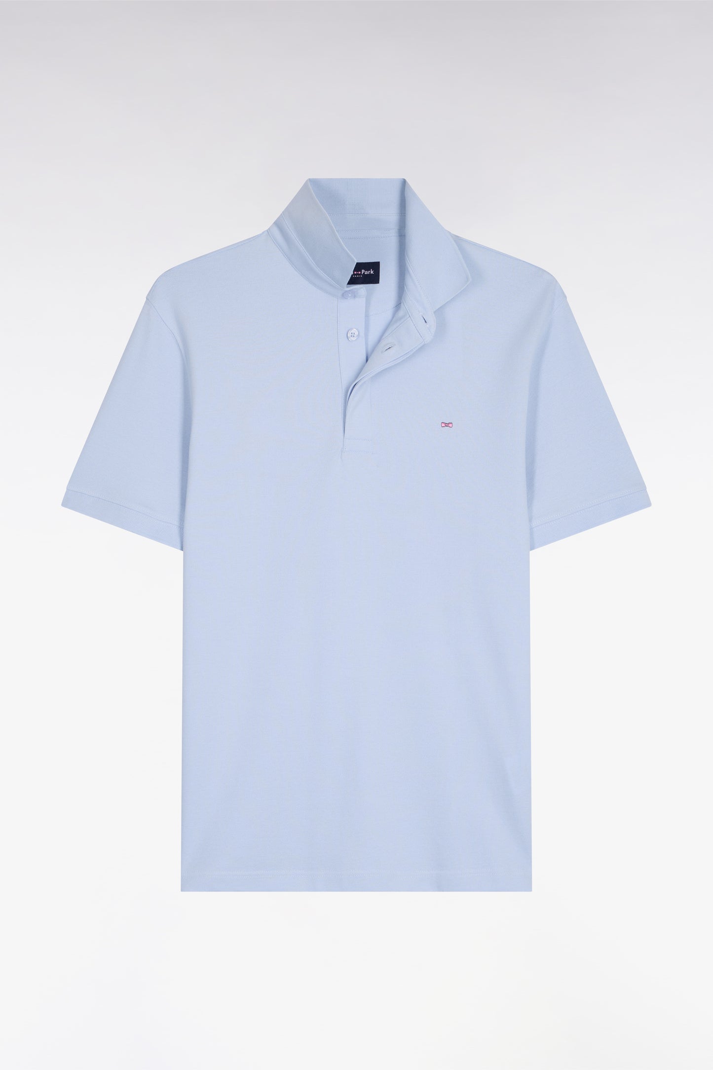 Polo à manches courtes en coton gris clair coupe slim