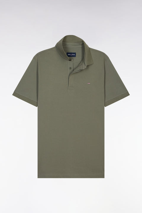 Polo à manches courtes en coton kaki coupe slim - Image 2