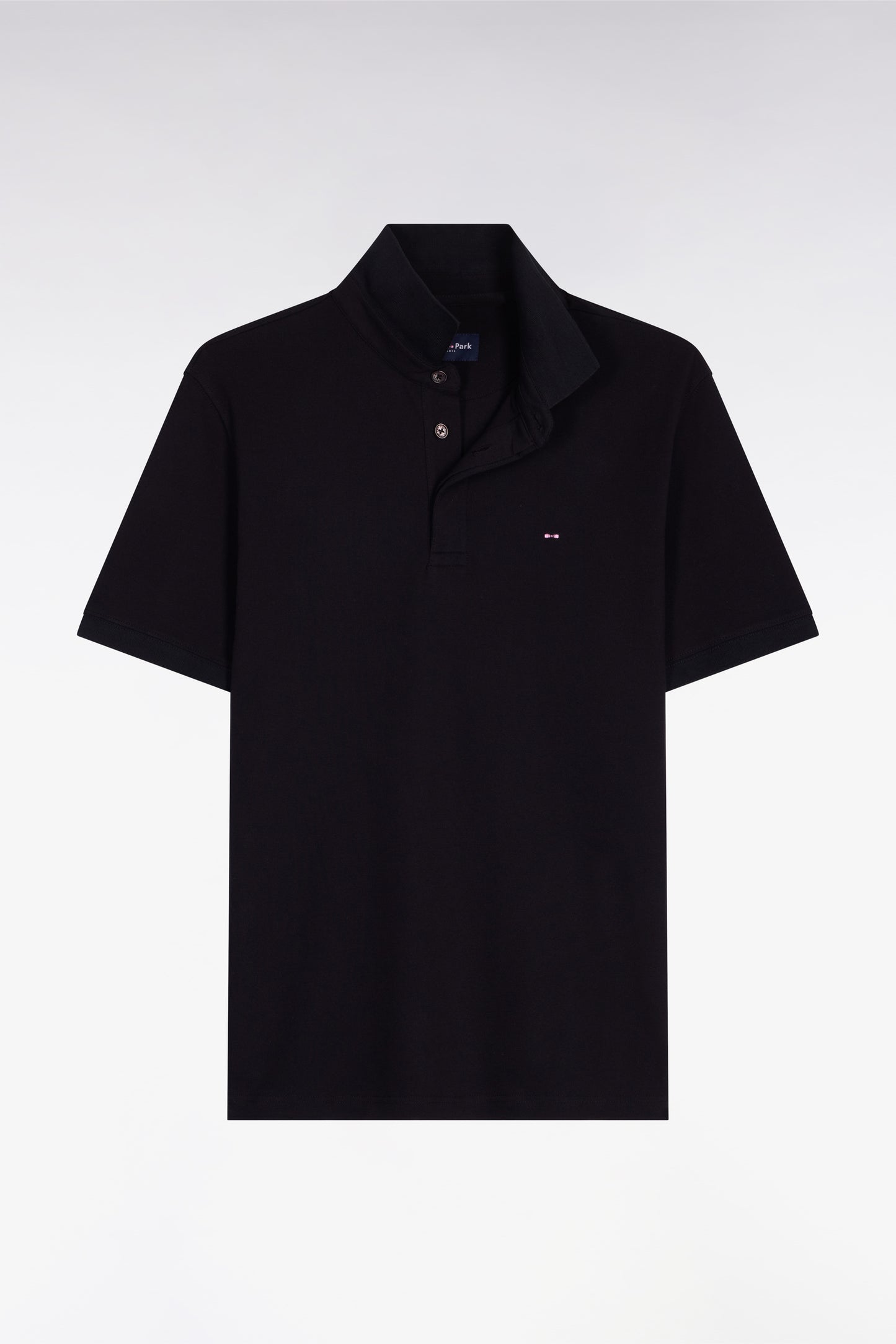 Polo à manches courtes en coton noir coupe slim