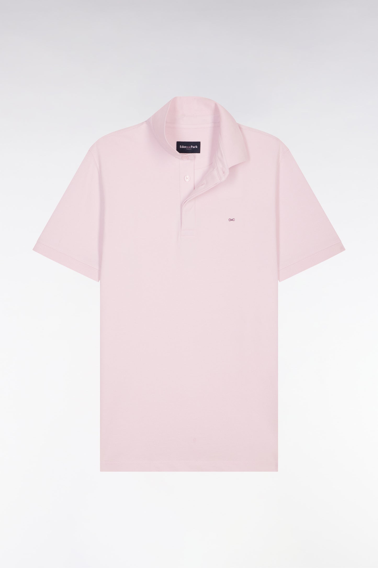 Polo à manches courtes en coton rose coupe slim