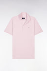 Polo à manches courtes en coton rose coupe slim