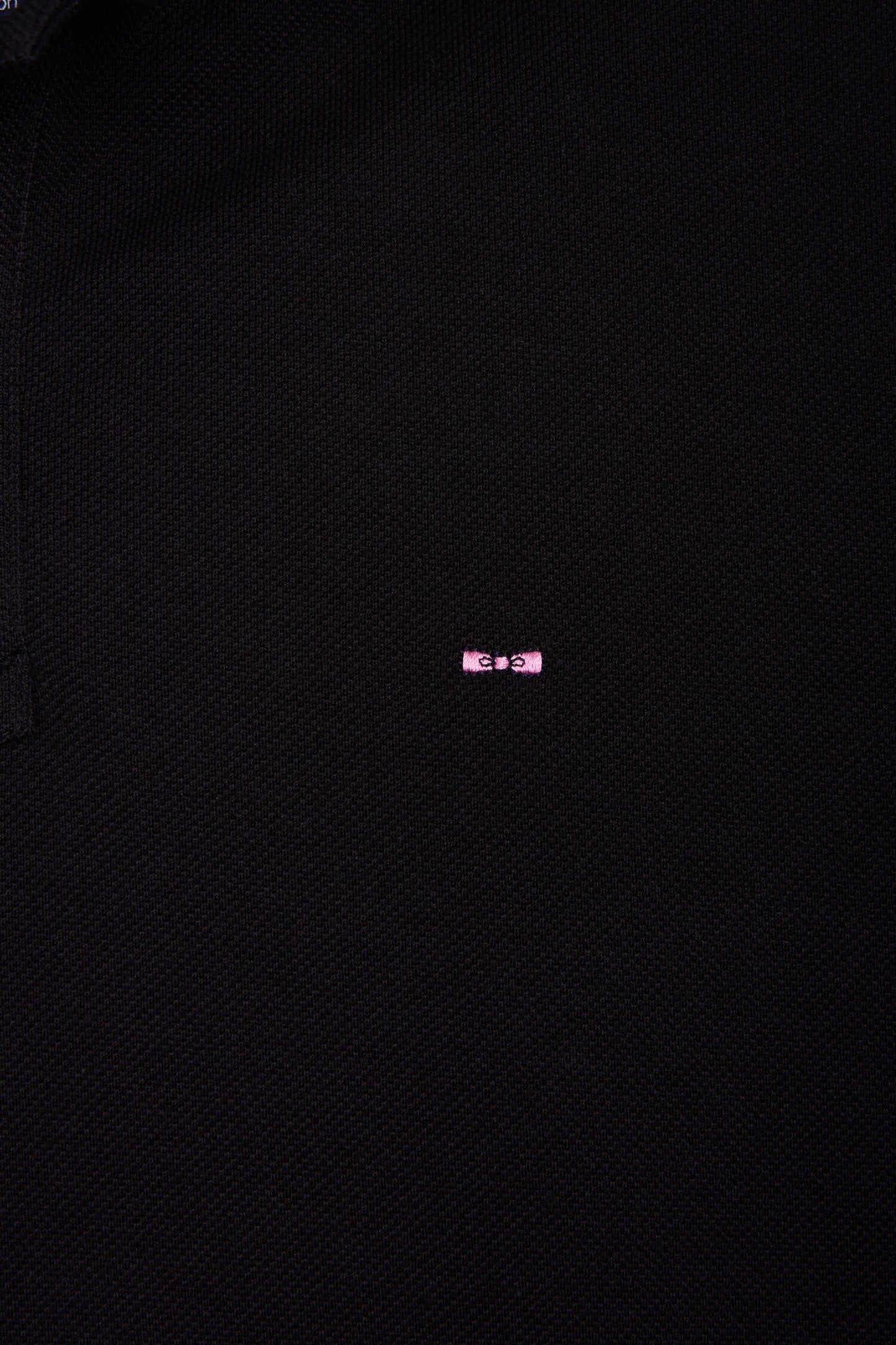 Polo à manches courtes en coton noir coupe regular