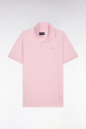 Polo à manches courtes en coton rose clair coupe regular
