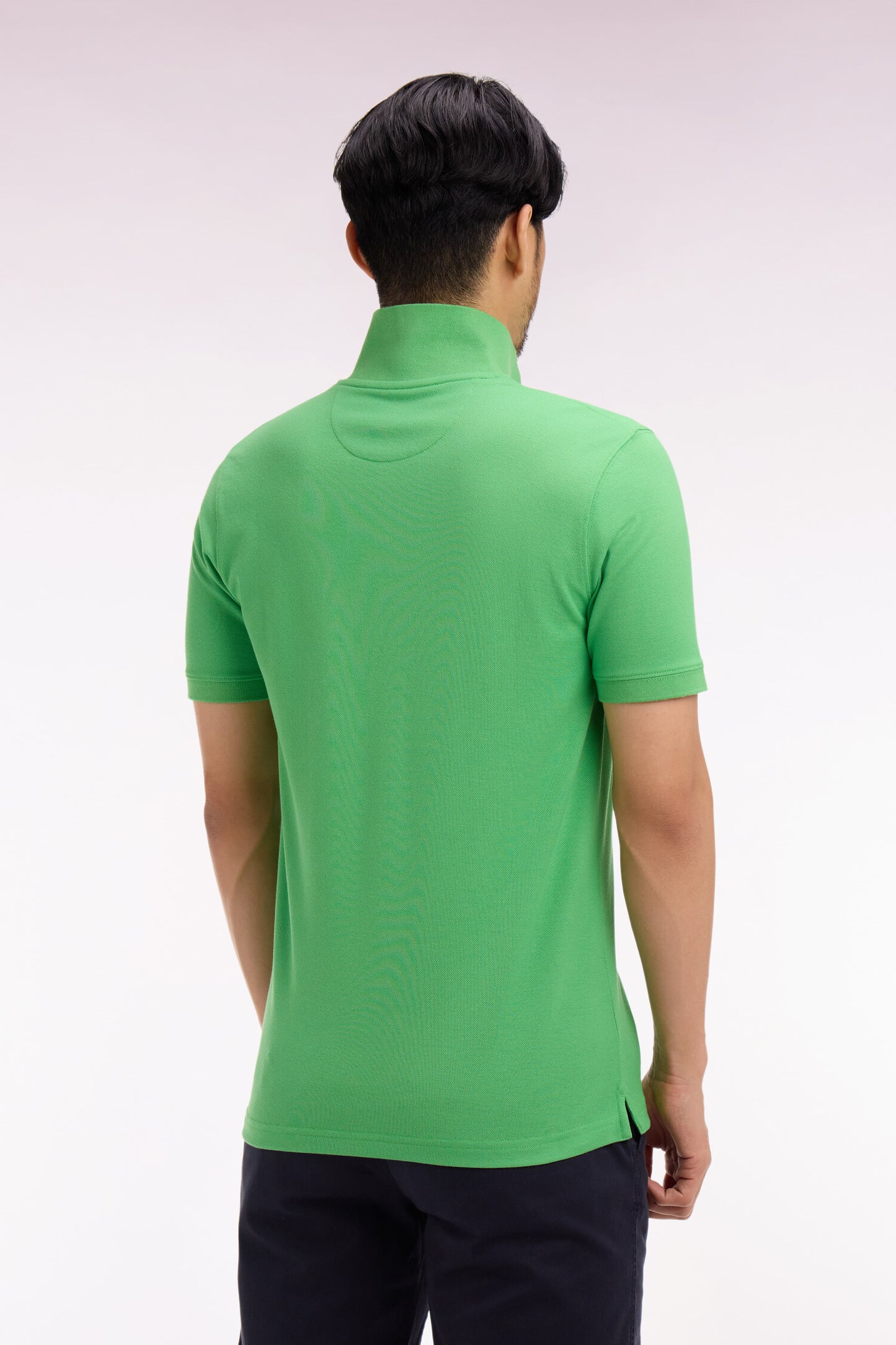 Polo à manches courtes en coton vert coupe regular