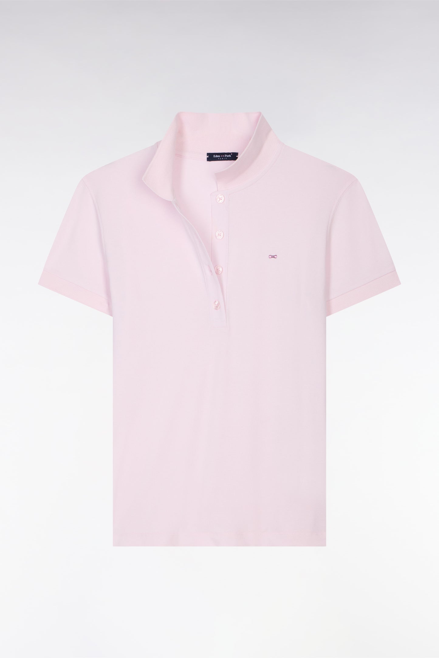 Polo à manches courtes en coton stretch rose