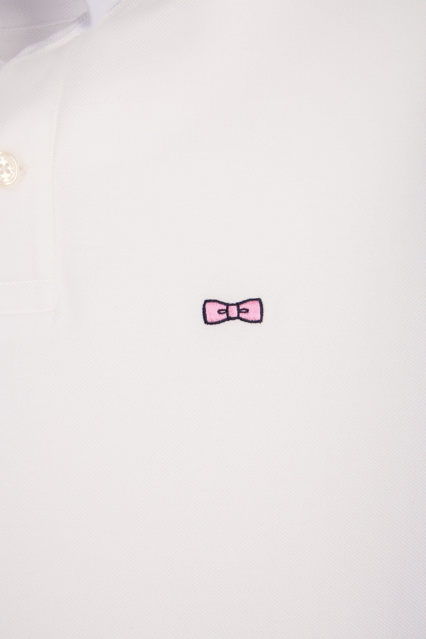 Polo manches courtes en coton blanc détails rayés coupe regular