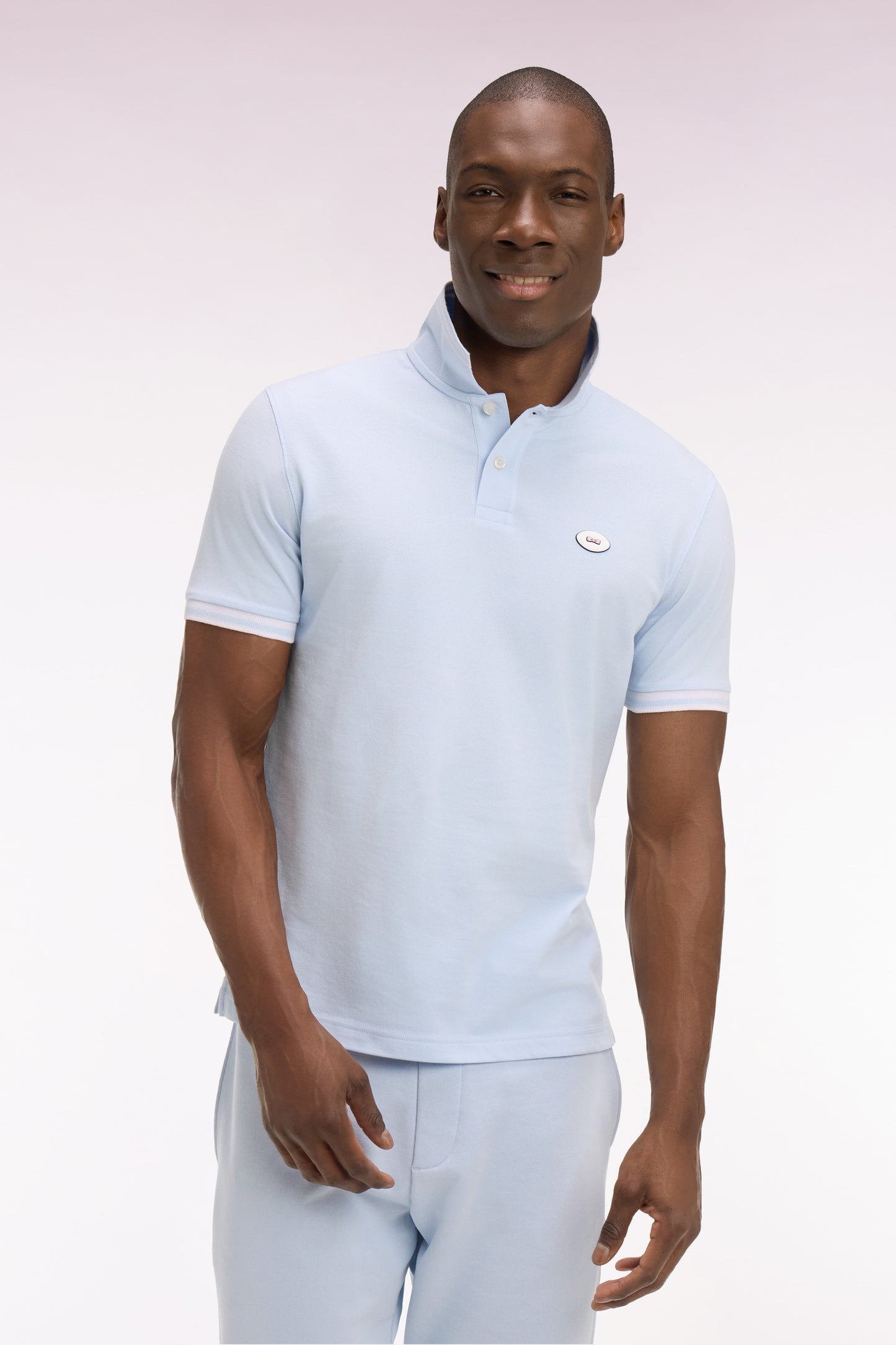 Sky cotton short-sleeved polo shirt