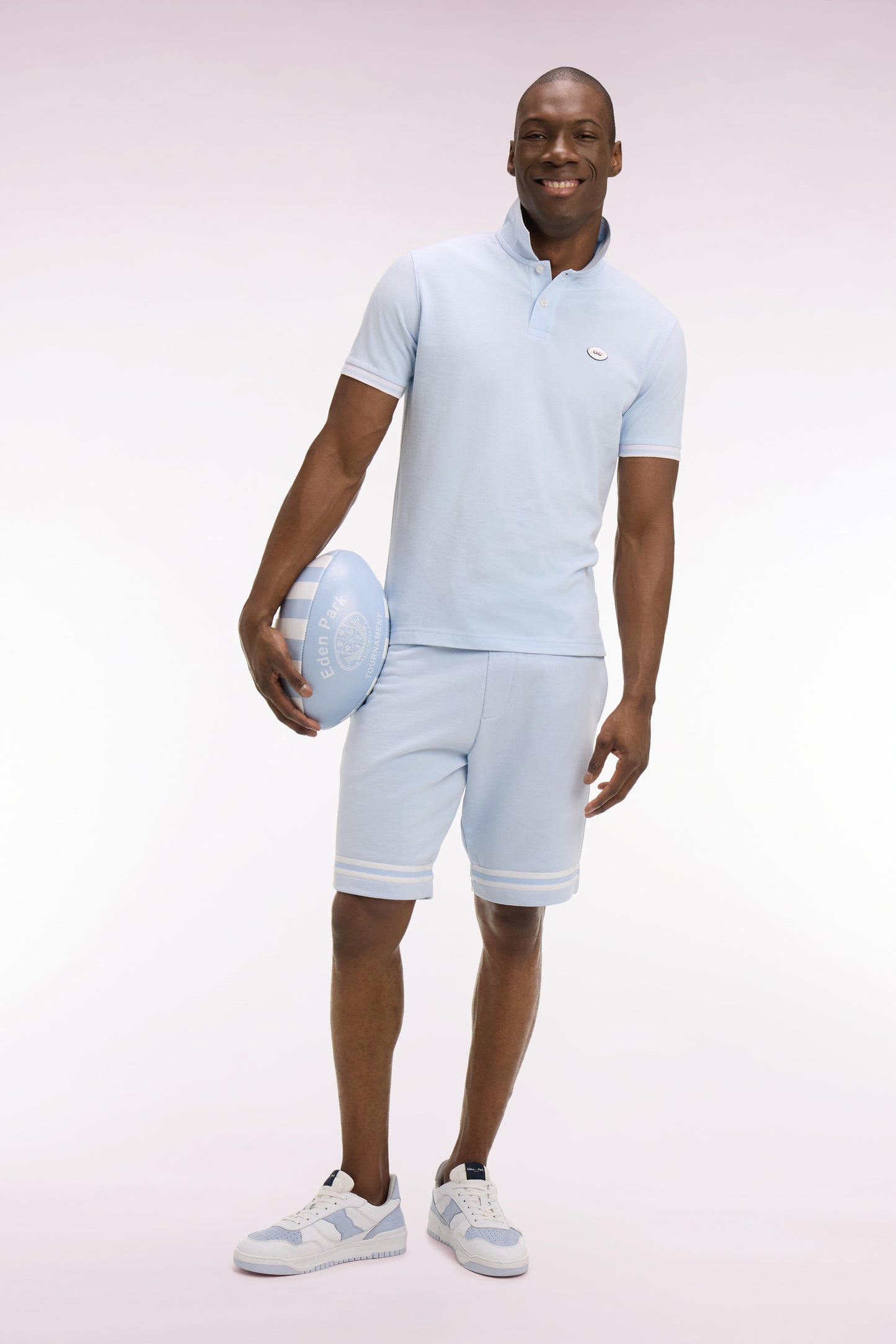 Sky cotton short-sleeved polo shirt