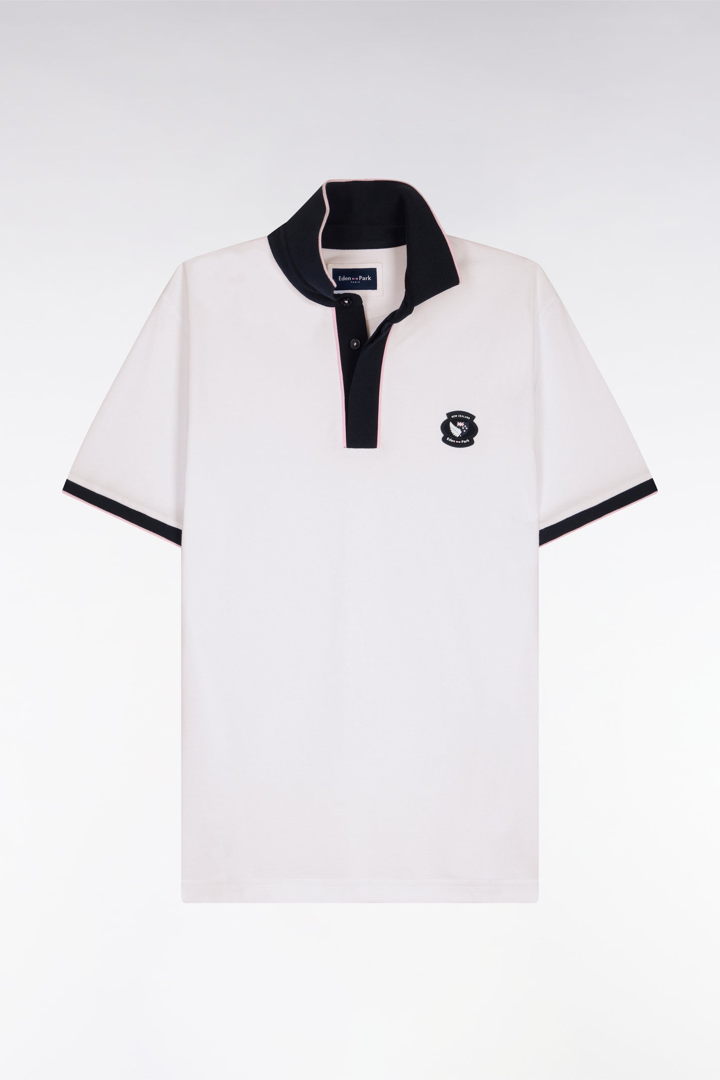 Polo à manches courtes en coton blanc New Zealand