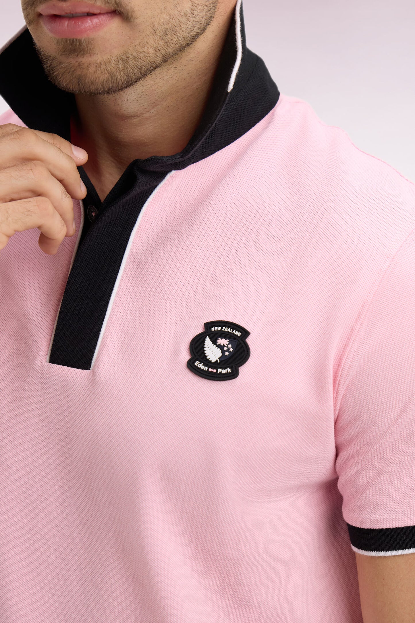 Polo à manches courtes en coton rose New Zealand