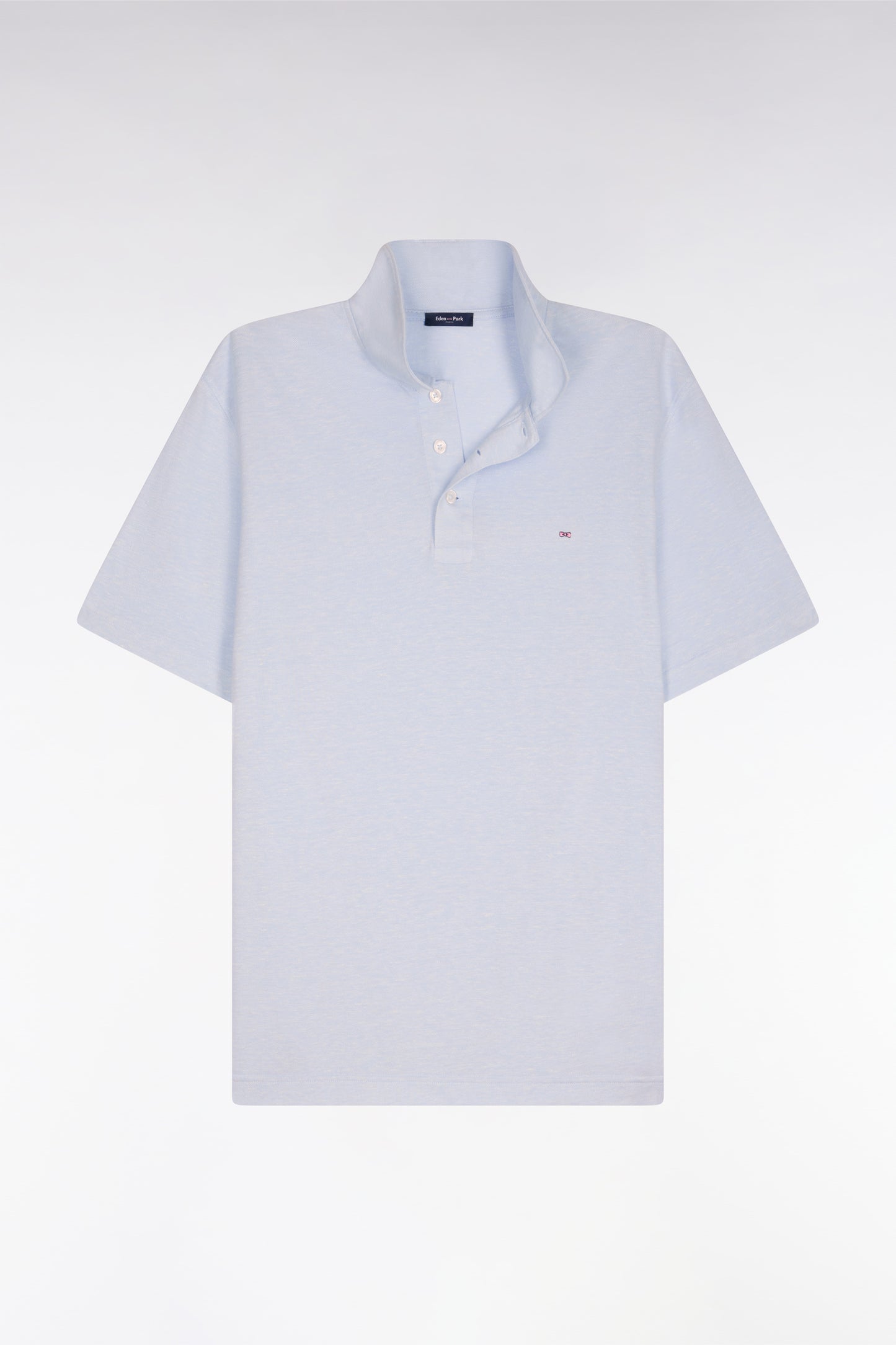 Regular fit sky Oxford short-sleeved polo shirt