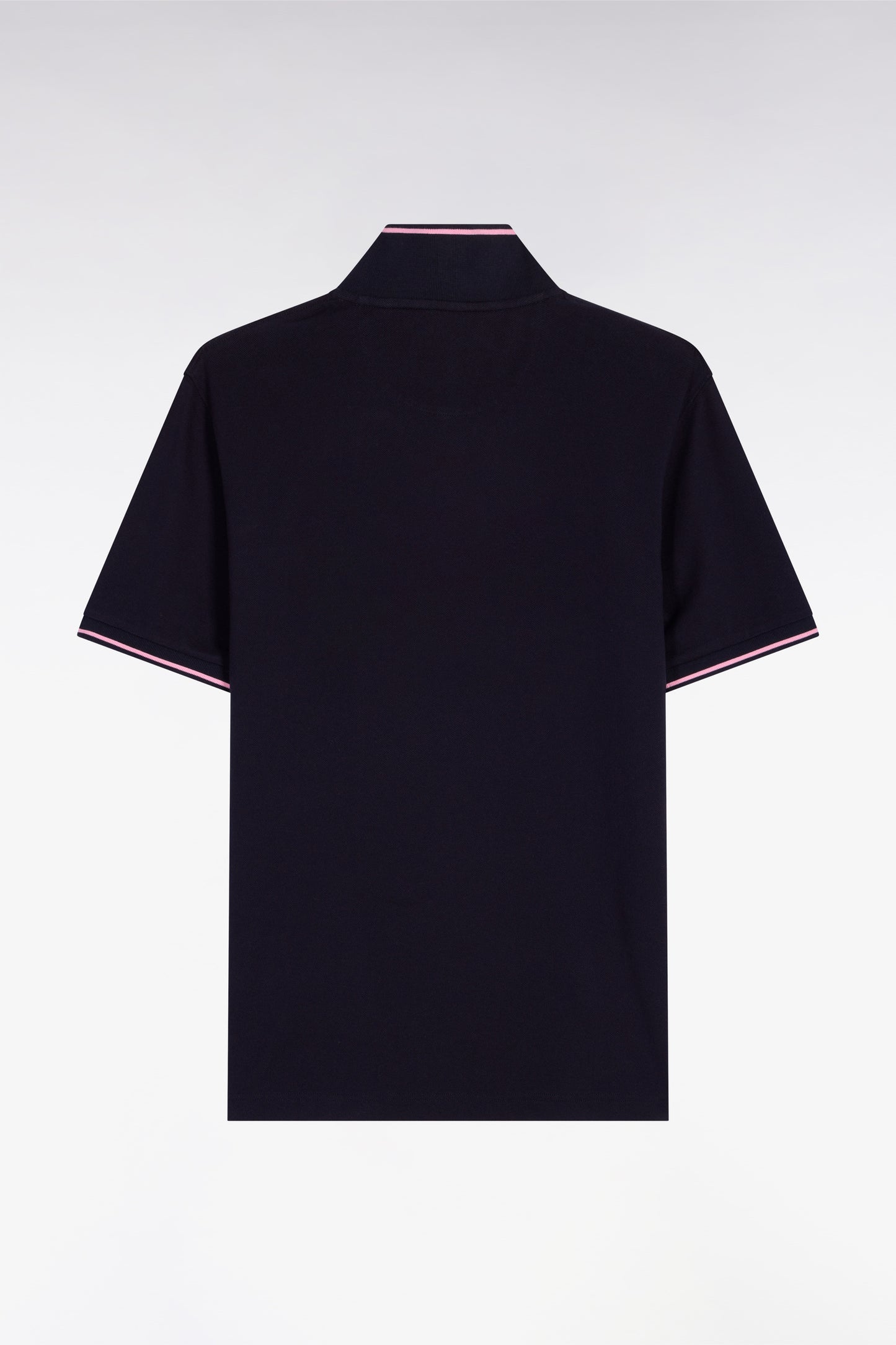 Short-sleeved polo shirt in navy cotton pique