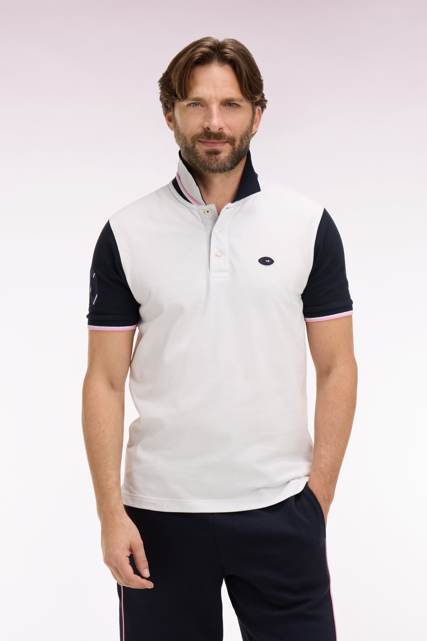 Polo à manches courtes XV de France en piqué coton blanc France