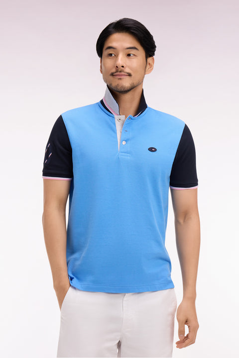 Polo à manches courtes XV de France en piqué coton bleu France - Image 3