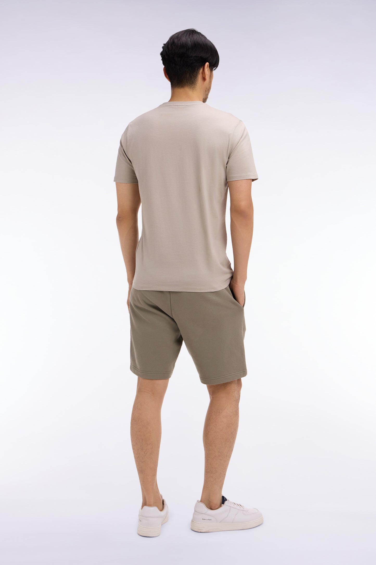 Short en molleton coton kaki