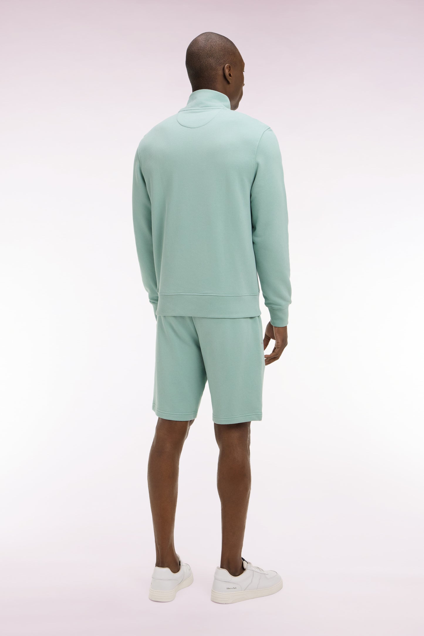 Short en molleton coton vert d'eau