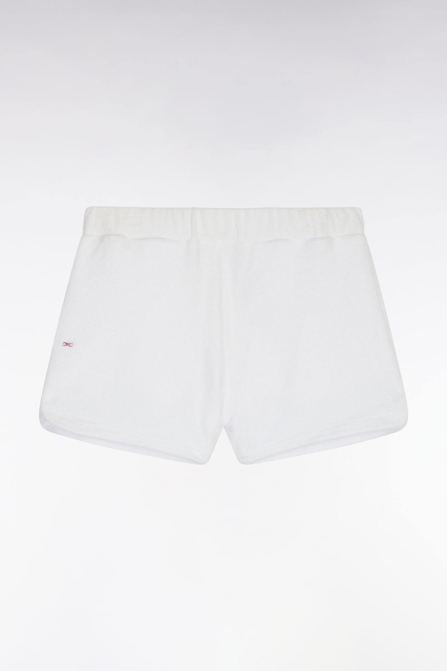 Short taille élastiqué en éponge blanc coupe regular